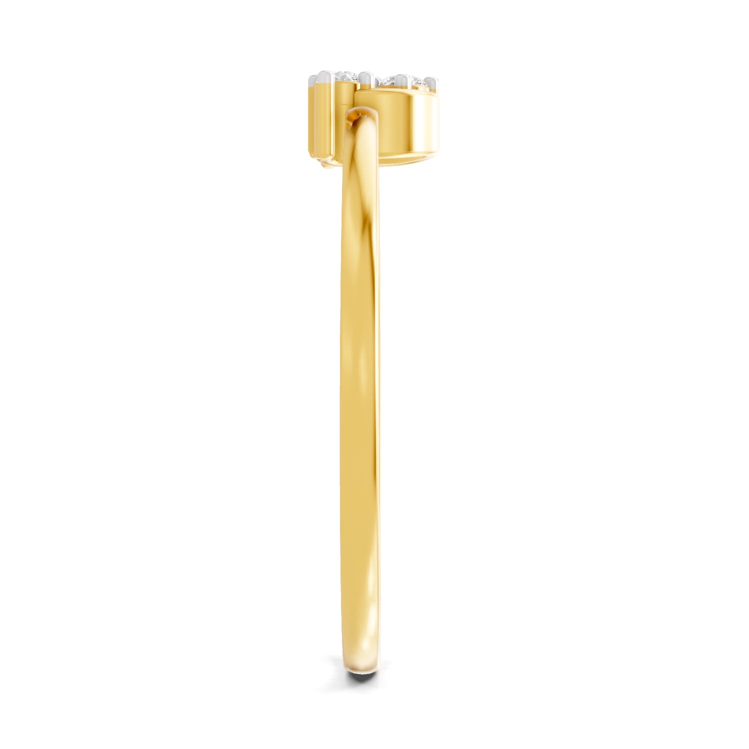 0.08 Carat | 925 Sterling Silver Gold Plated Dainty Three-Diamond Ring