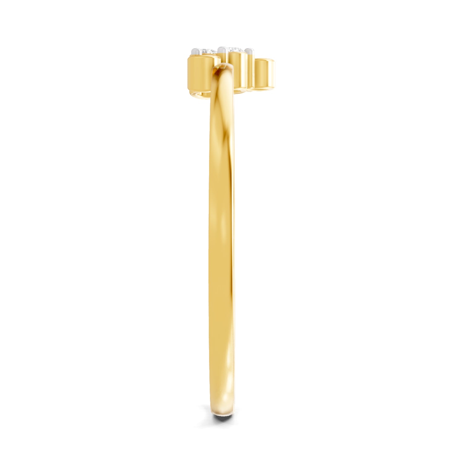 0.05 Carat | 925 Sterling Silver Gold Plated Minimalist Trilogy Ring