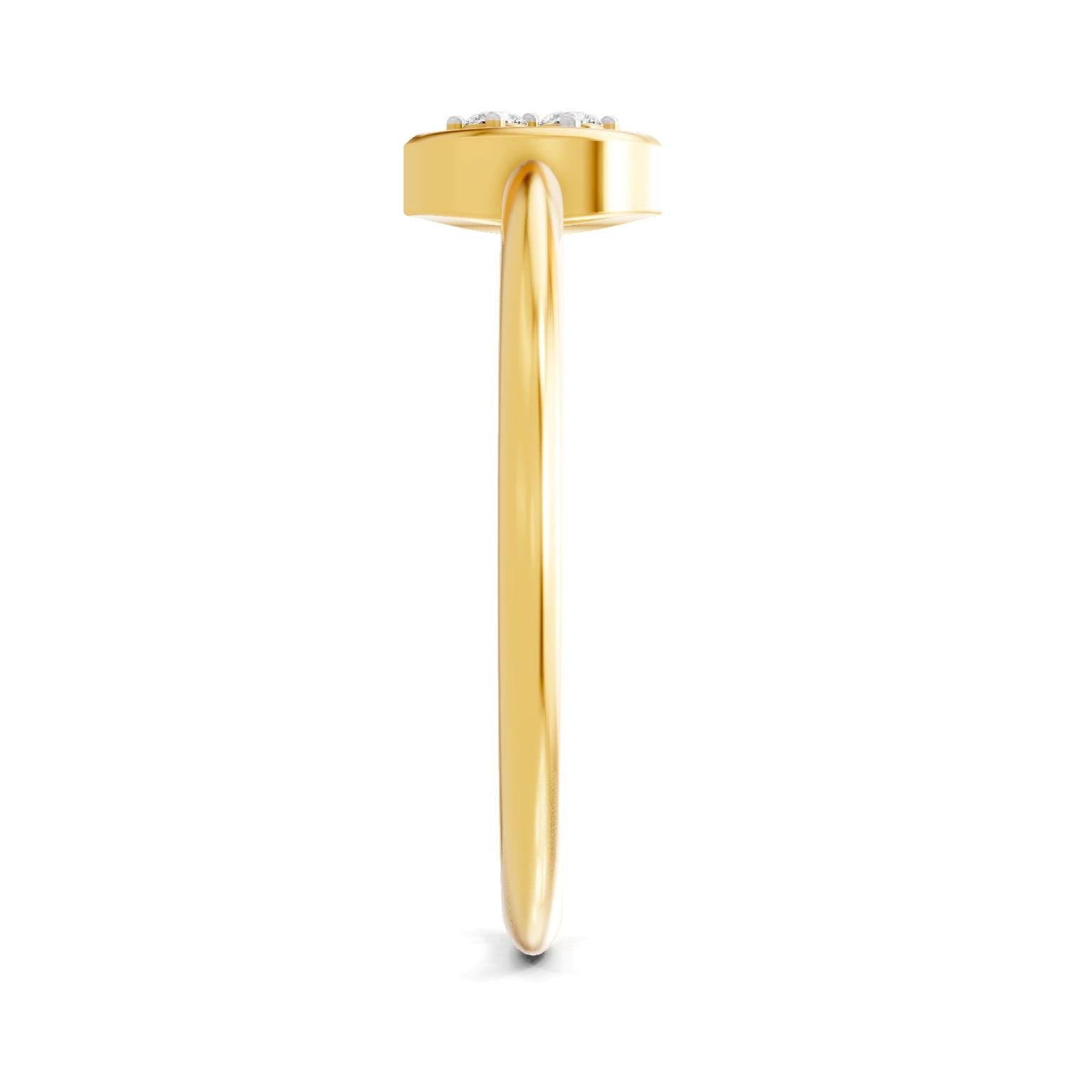 0.03 Carat | 925 Sterling Silver Gold Plated Two-Stone Marquise Ring