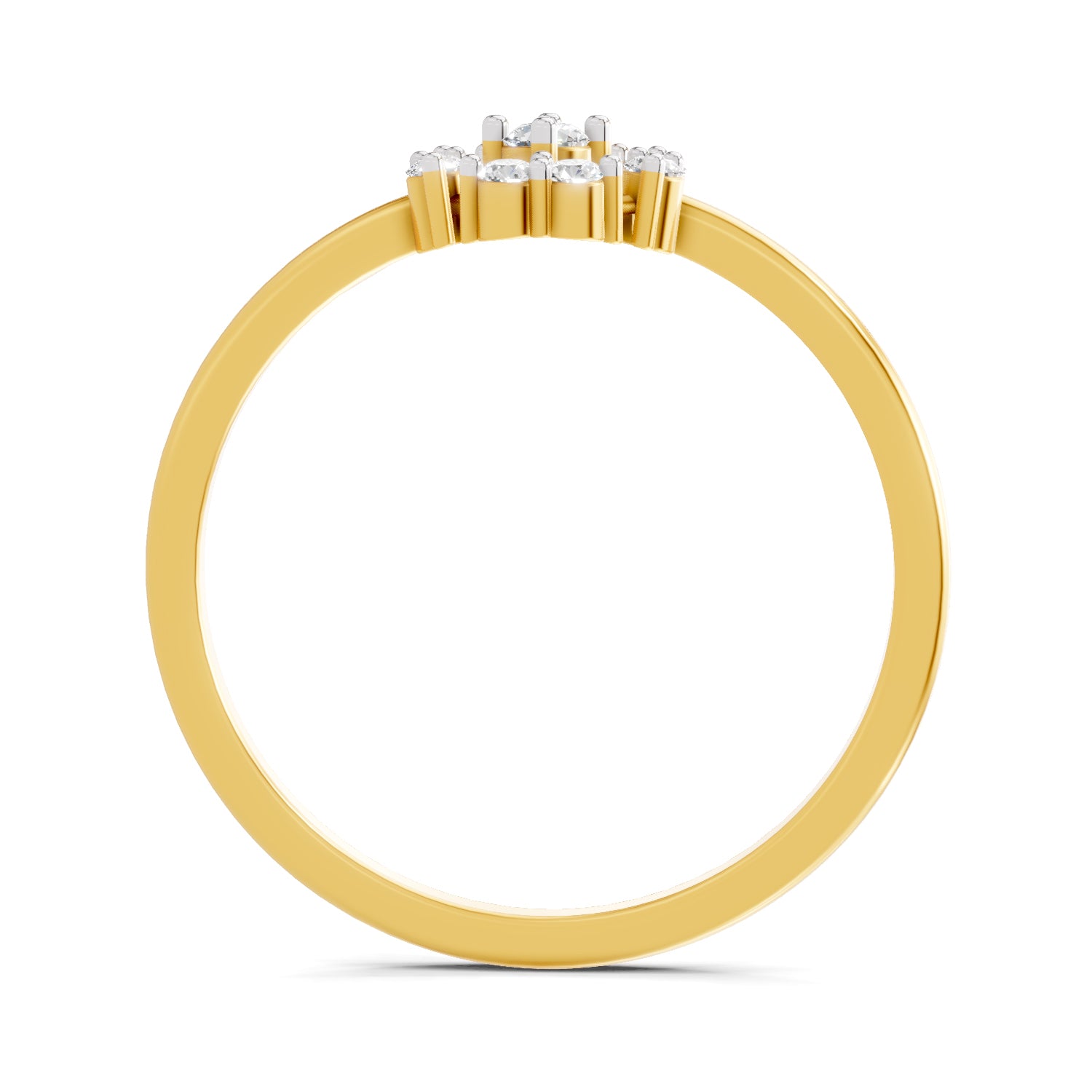 0.13 Carat  | 925 Sterling Silver Gold Plated Fashion Ring