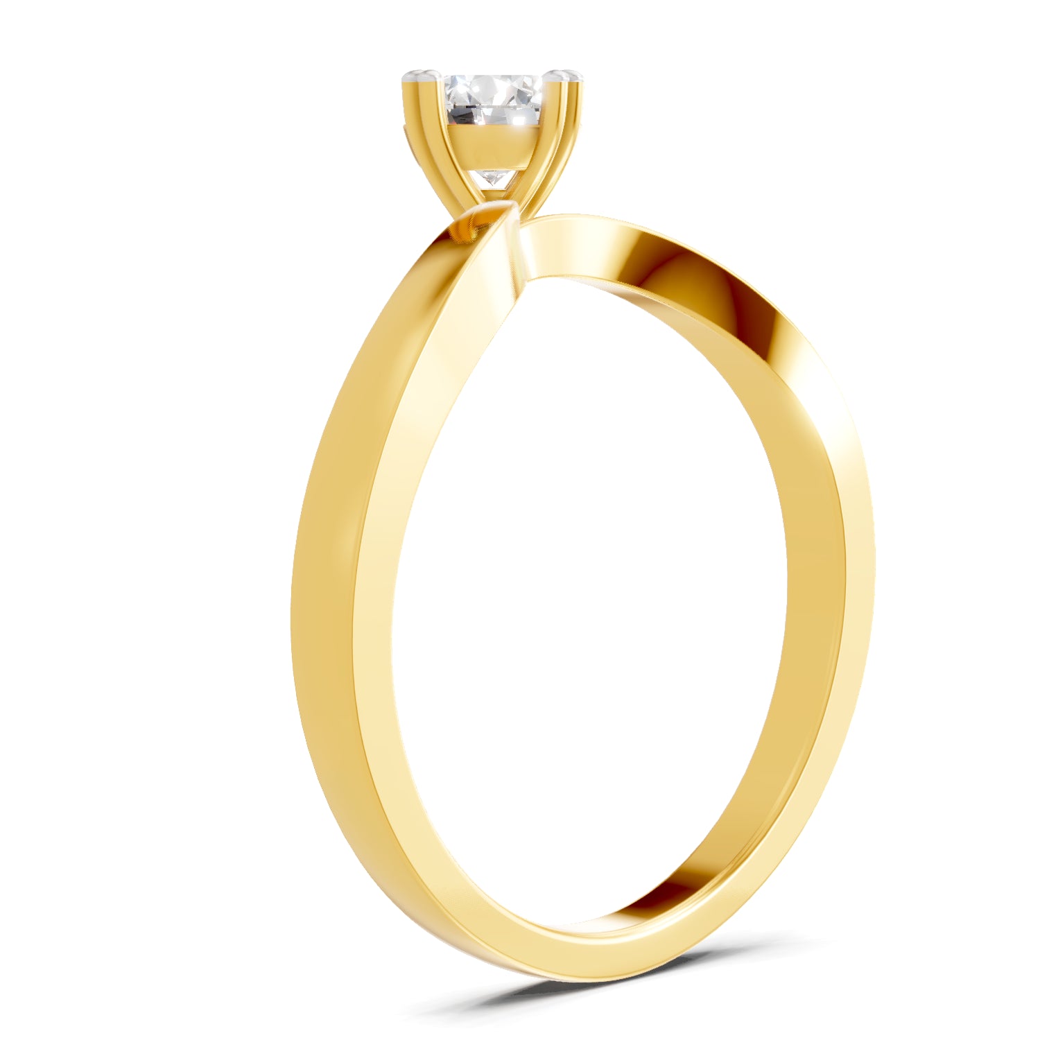 0.39 Carat | 925 Sterling Silver Gold Plated Four-Prong Bypass Ring