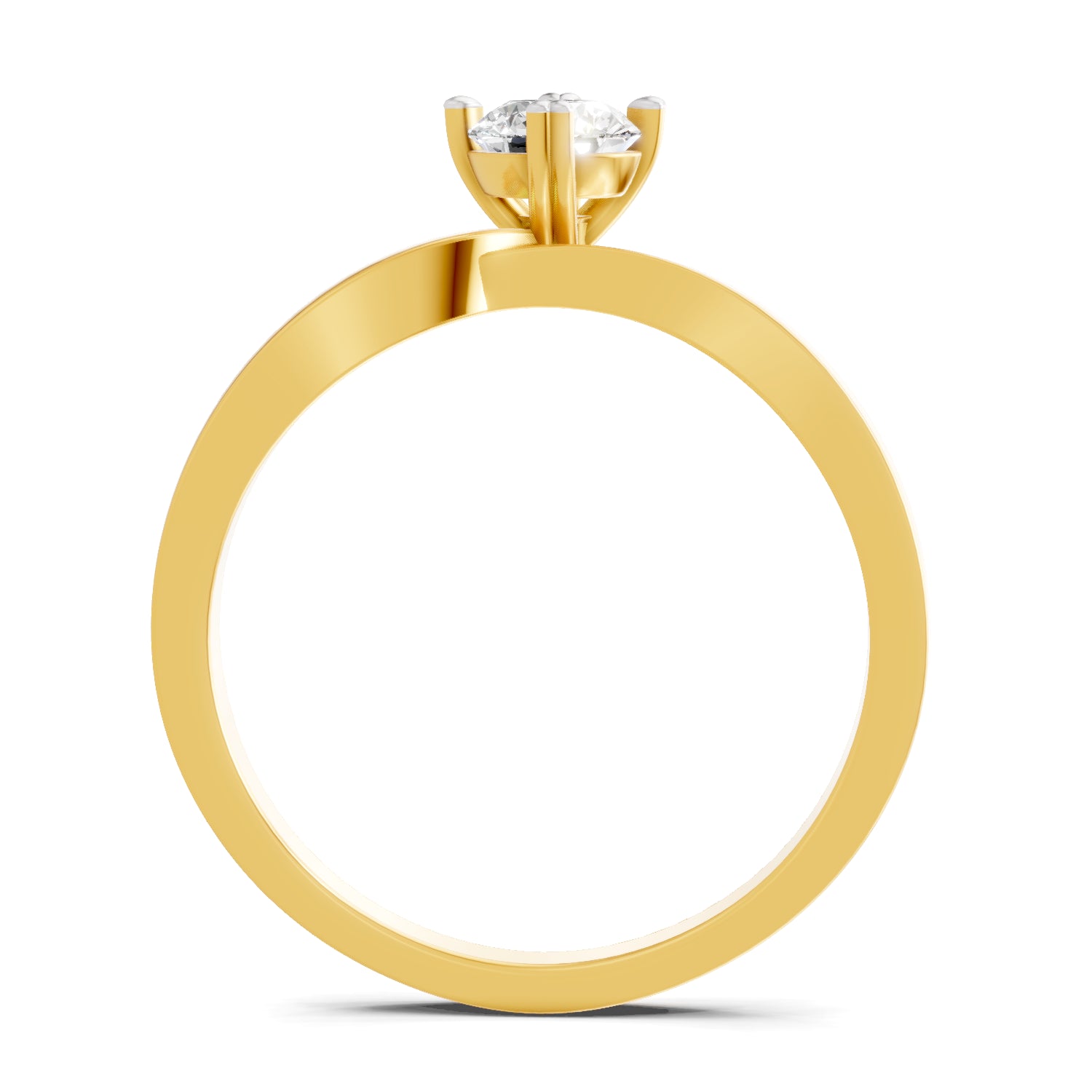 0.39 Carat | 925 Sterling Silver Gold Plated Four-Prong Bypass Ring