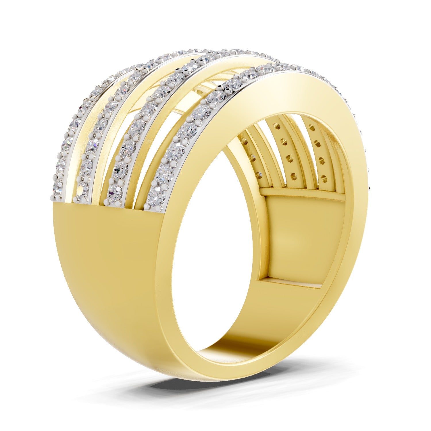 0.8 Carat Round Shape Diamond | 925 Sterling Silver Gold Plated Band Ring
