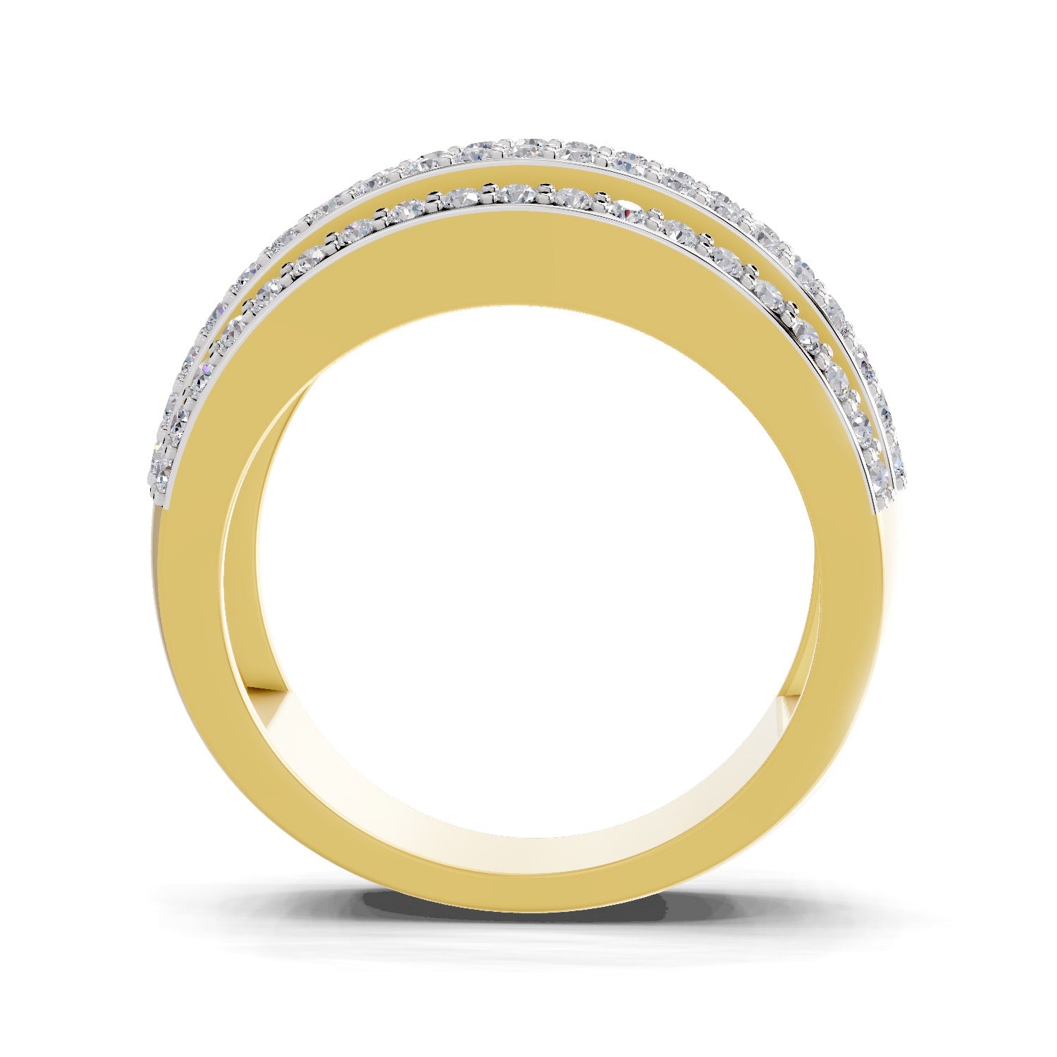 0.8 Carat Round Shape Diamond | 925 Sterling Silver Gold Plated Band Ring