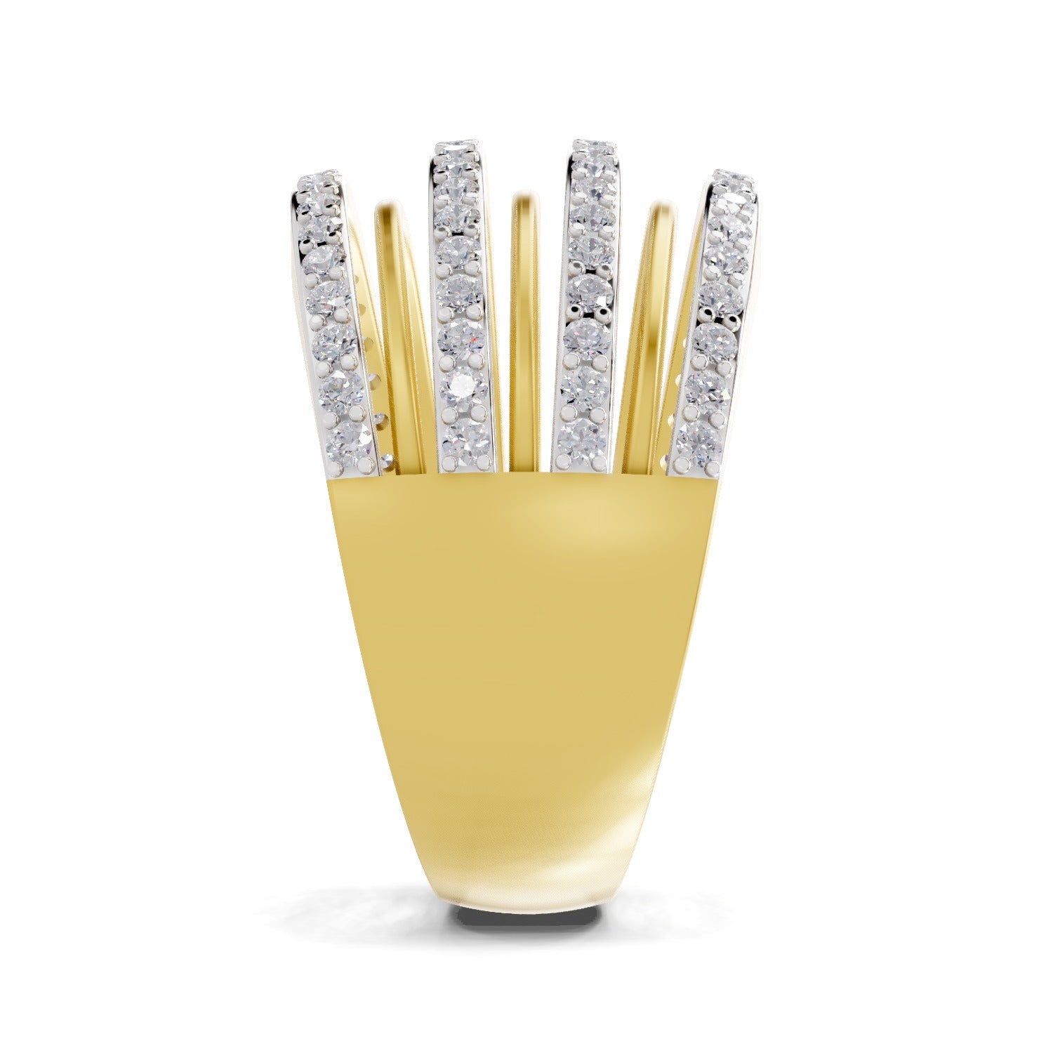 0.8 Carat Round Shape Diamond | 925 Sterling Silver Gold Plated Band Ring