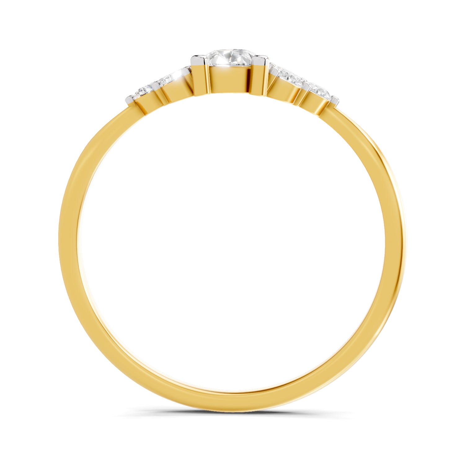 0.17 Carat  | 925 Sterling Silver Gold Plated Engagement Ring