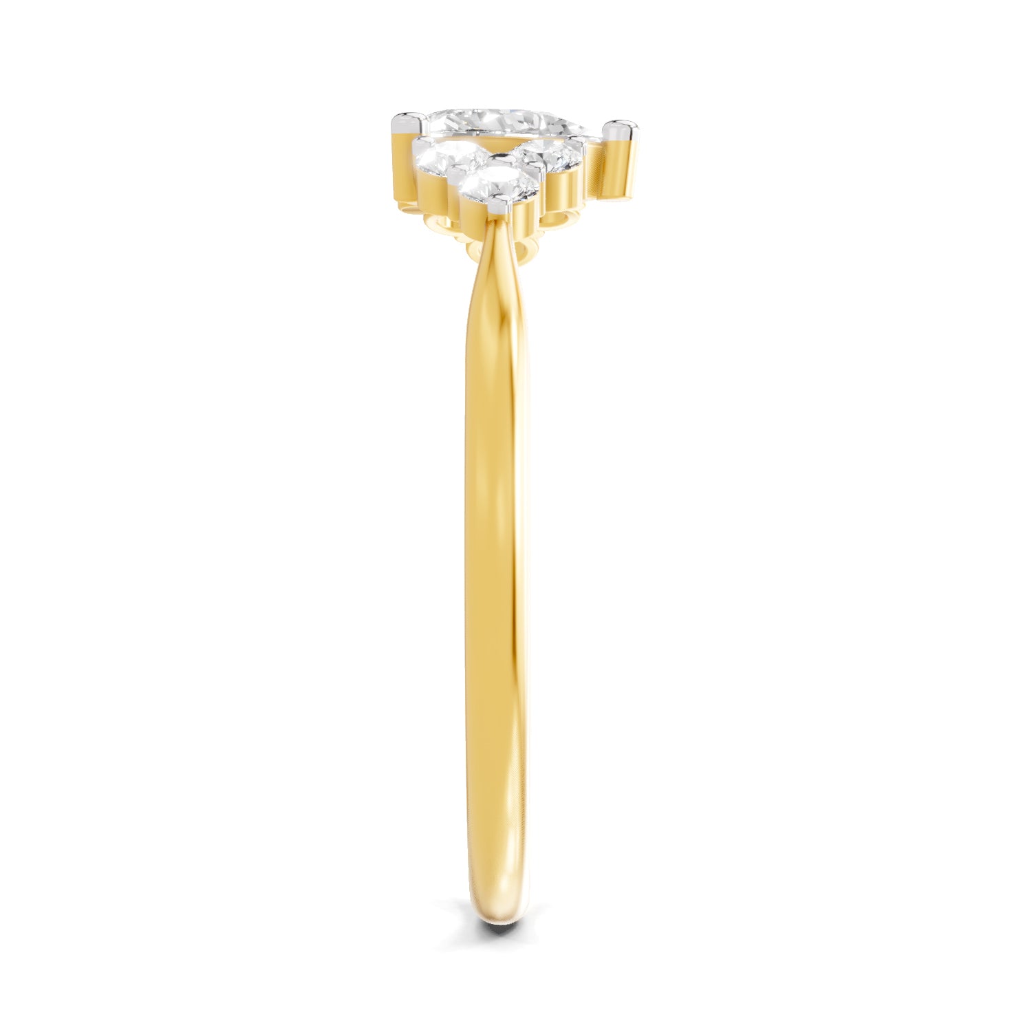 0.17 Carat  | 925 Sterling Silver Gold Plated Engagement Ring