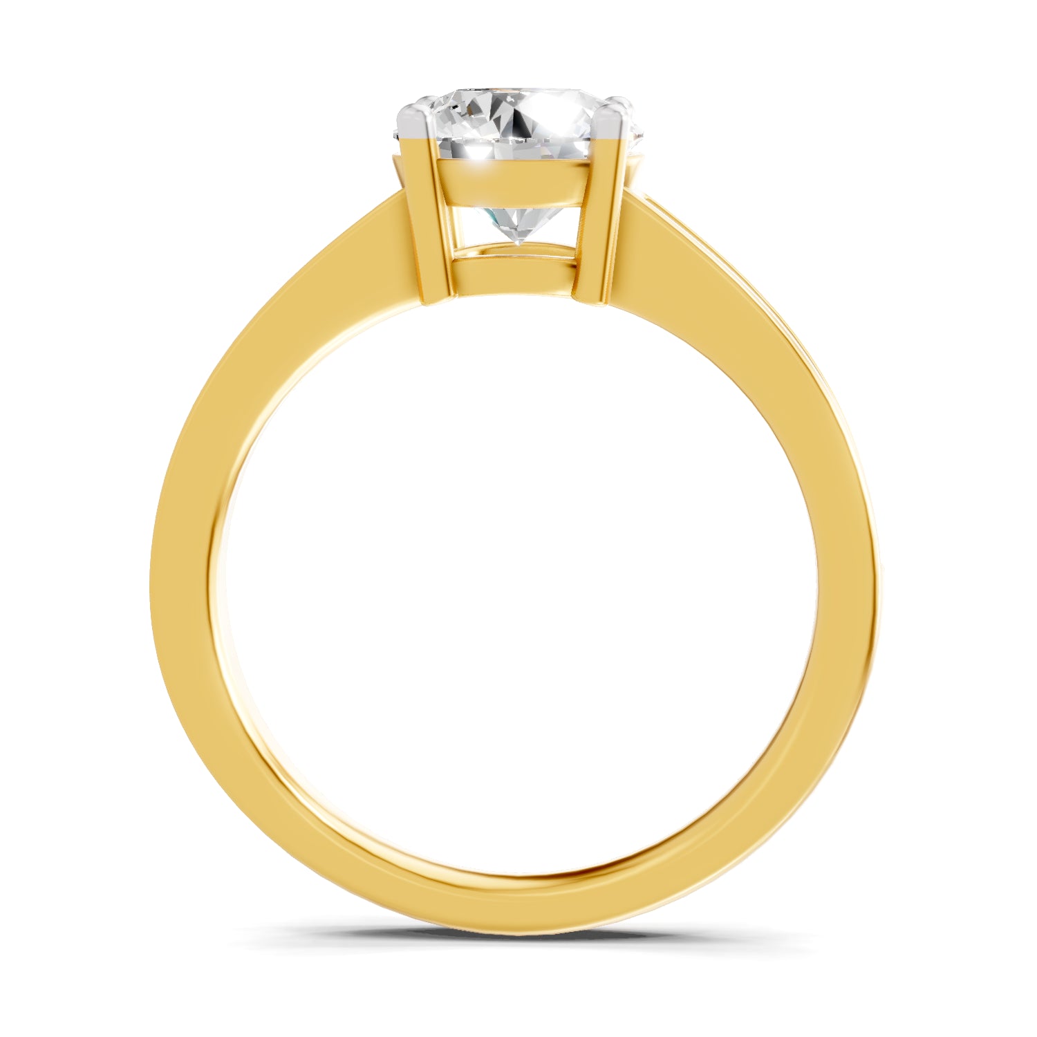 1.5 Carat  | 925 Sterling Silver Gold Plated Solitaire Ring