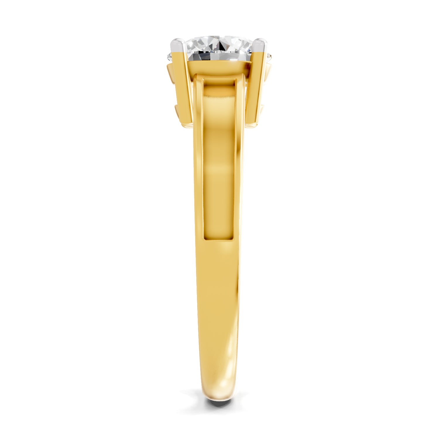 1.5 Carat  | 925 Sterling Silver Gold Plated Solitaire Ring