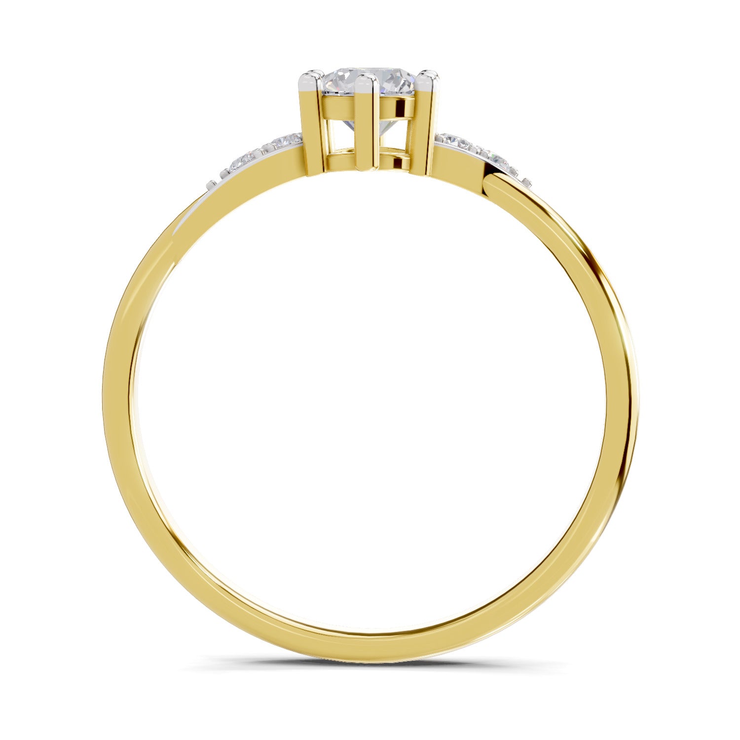 0.36 Carat  | 925 Sterling Silver Gold Plated Engagement Ring