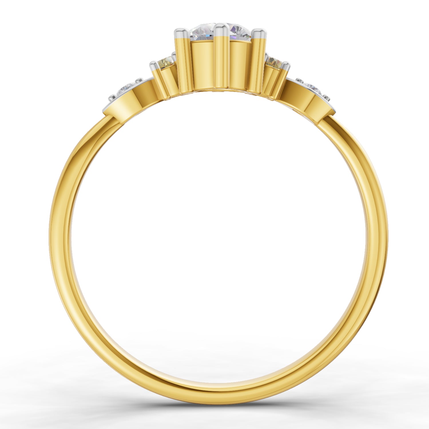 0.33 Carat  | 925 Sterling Silver Gold Plated Engagement Ring