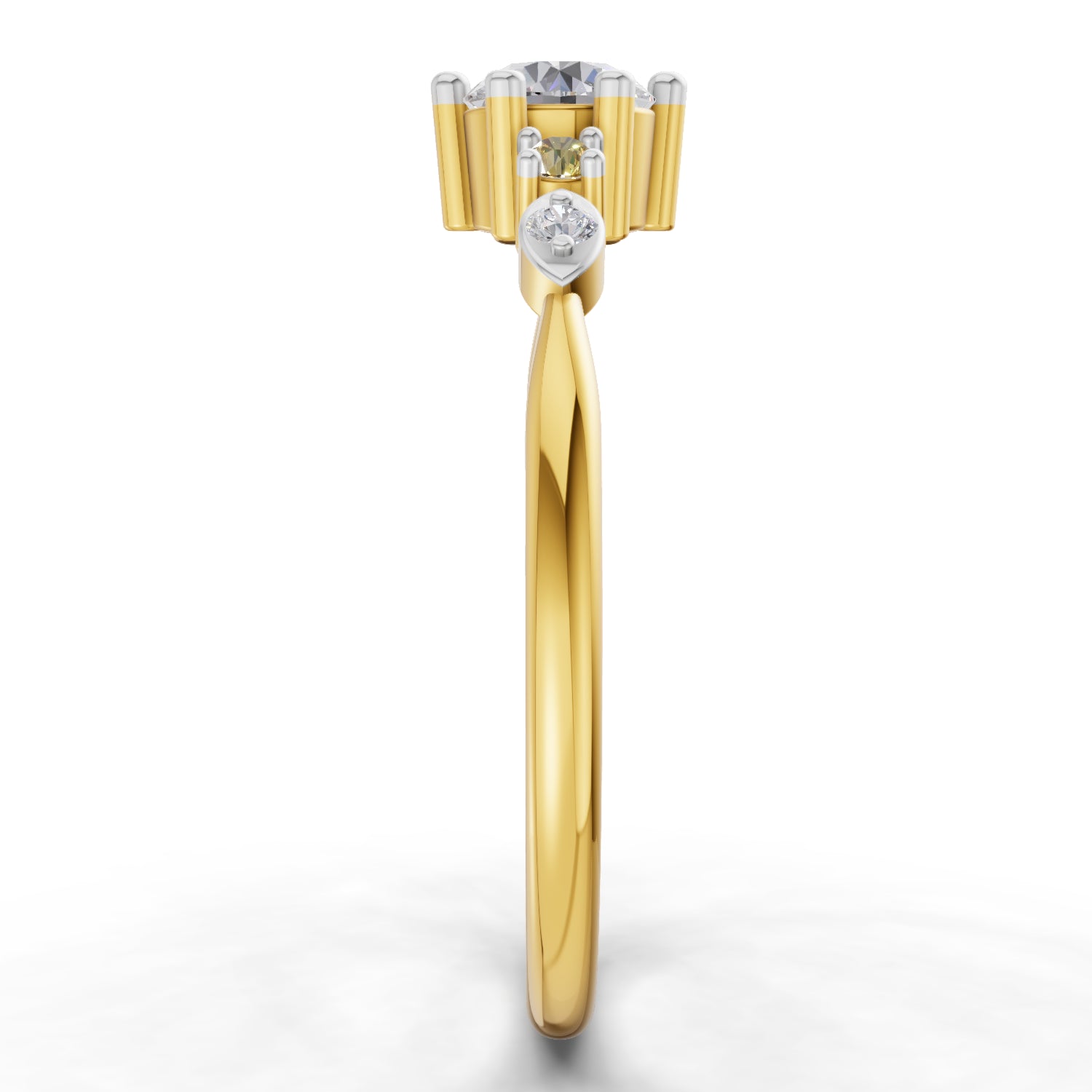 0.33 Carat  | 925 Sterling Silver Gold Plated Engagement Ring