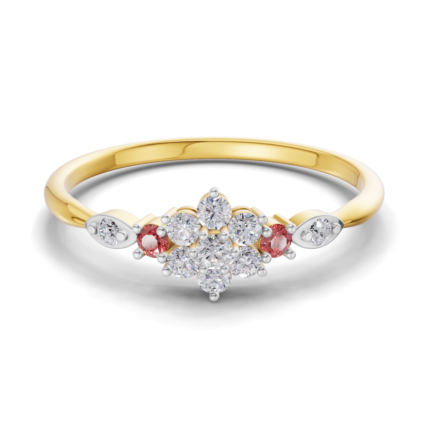 0.16 Carat  | 925 Sterling Silver Gold Plated Engagement Ring