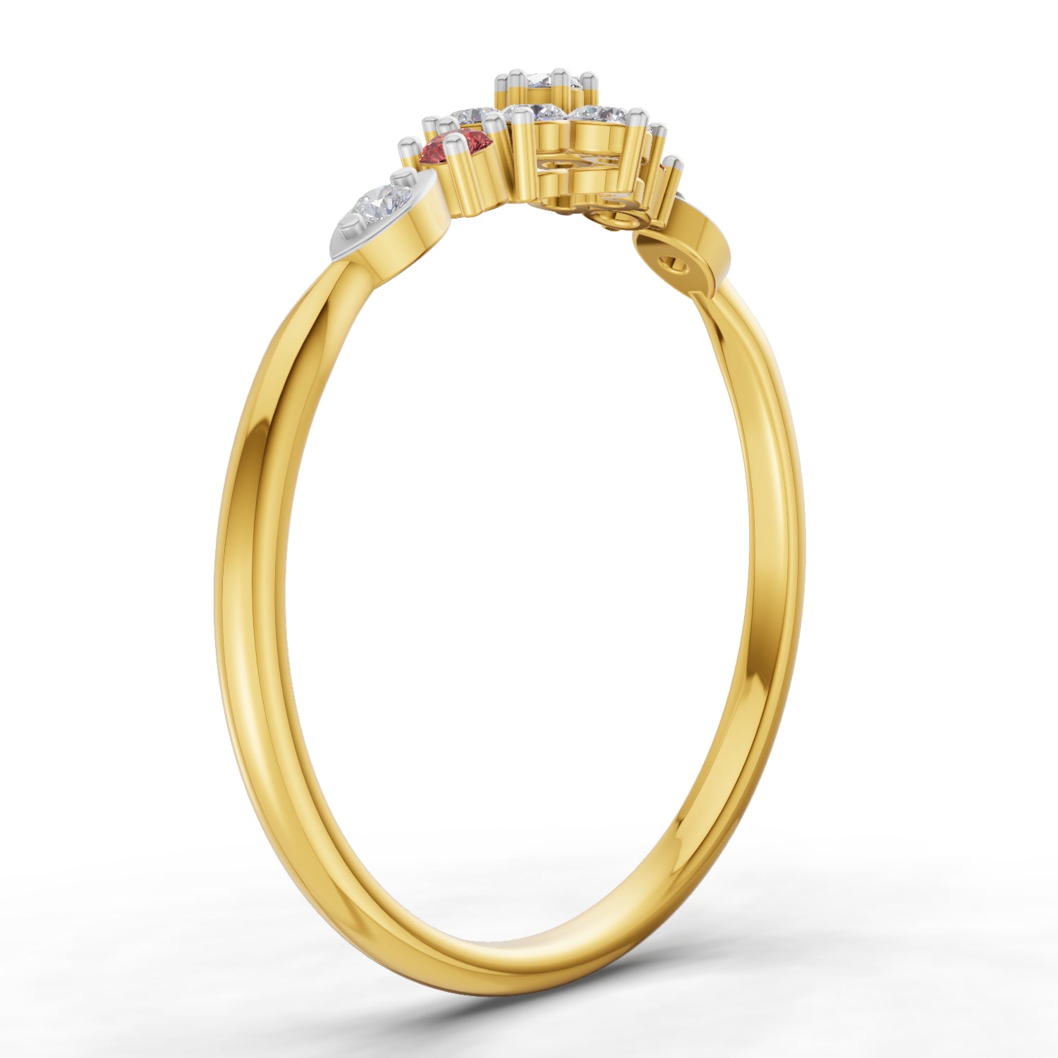 0.16 Carat  | 925 Sterling Silver Gold Plated Engagement Ring