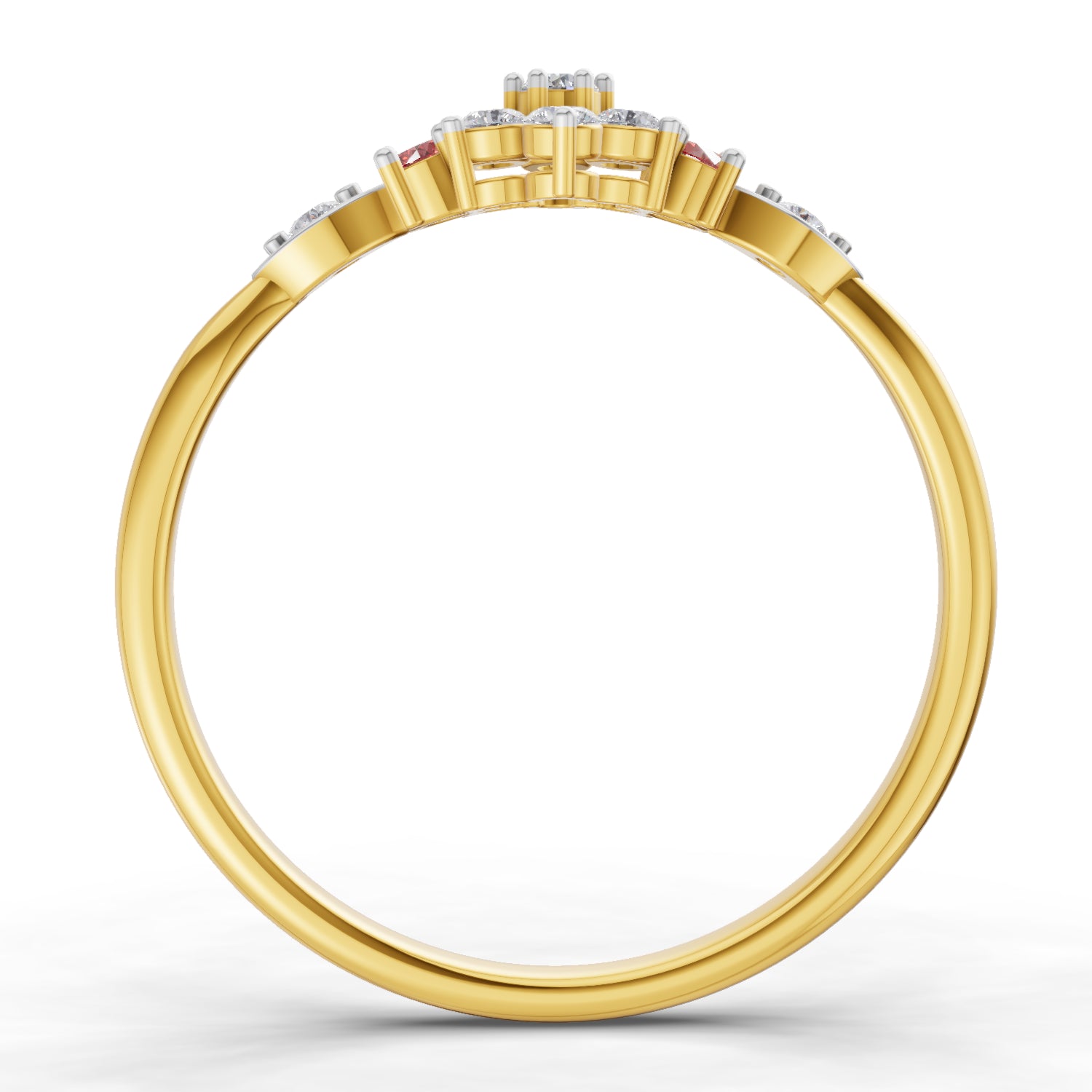 0.16 Carat  | 925 Sterling Silver Gold Plated Engagement Ring