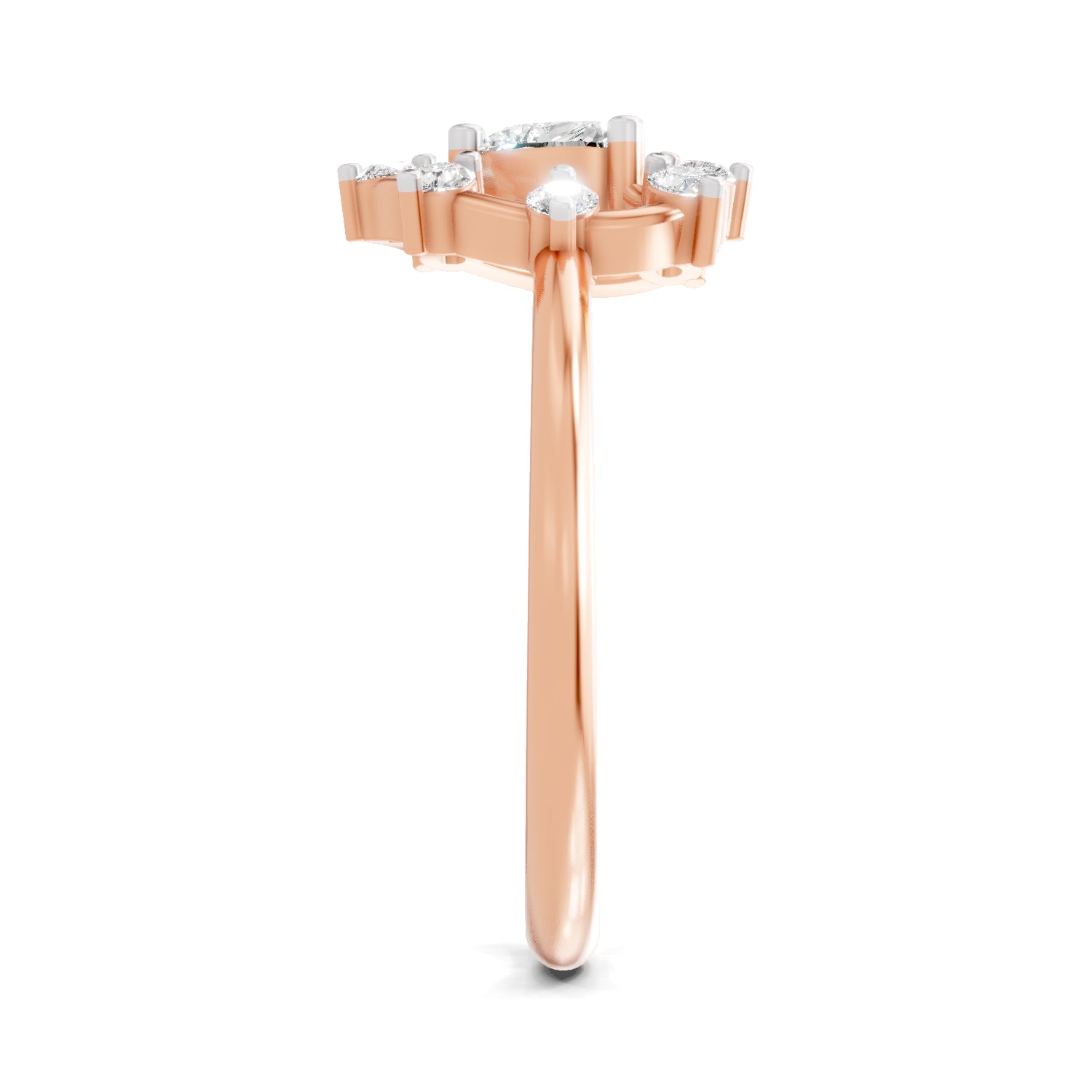 0.44 Carat Heart & Round Shape Diamond Ring | 14K Rose Gold