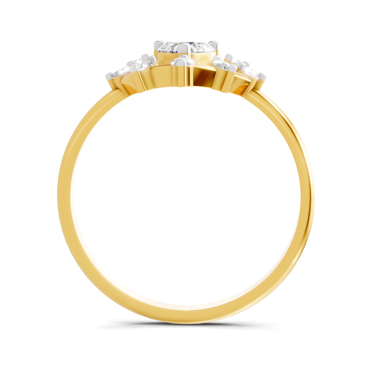 0.44 Carat Heart & Round Shape Diamond Ring | 14K Yellow Gold
