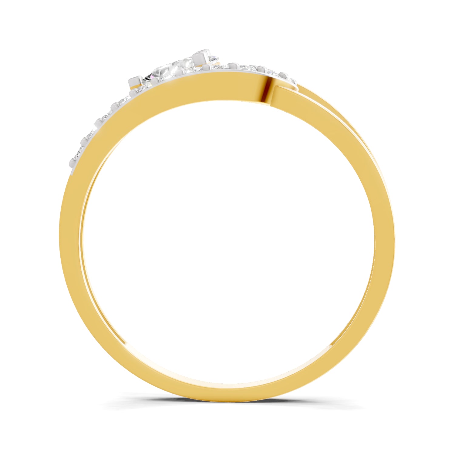 0.36 Carat Pear & Round Shape Diamond Bypass Ring | 14K Yellow Gold