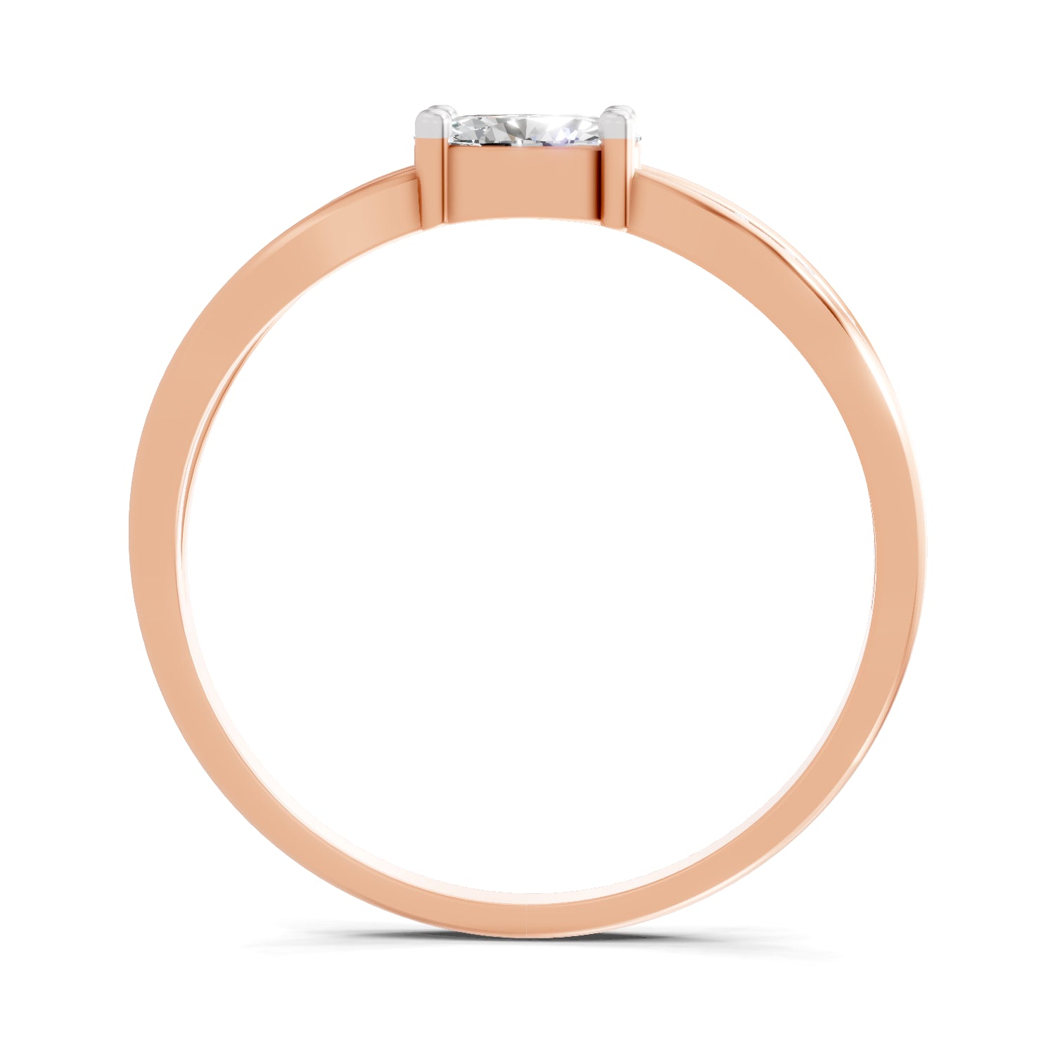 0.45 Carat Oval & Round Shape Diamond Solitaire Ring | 14K Rose Gold