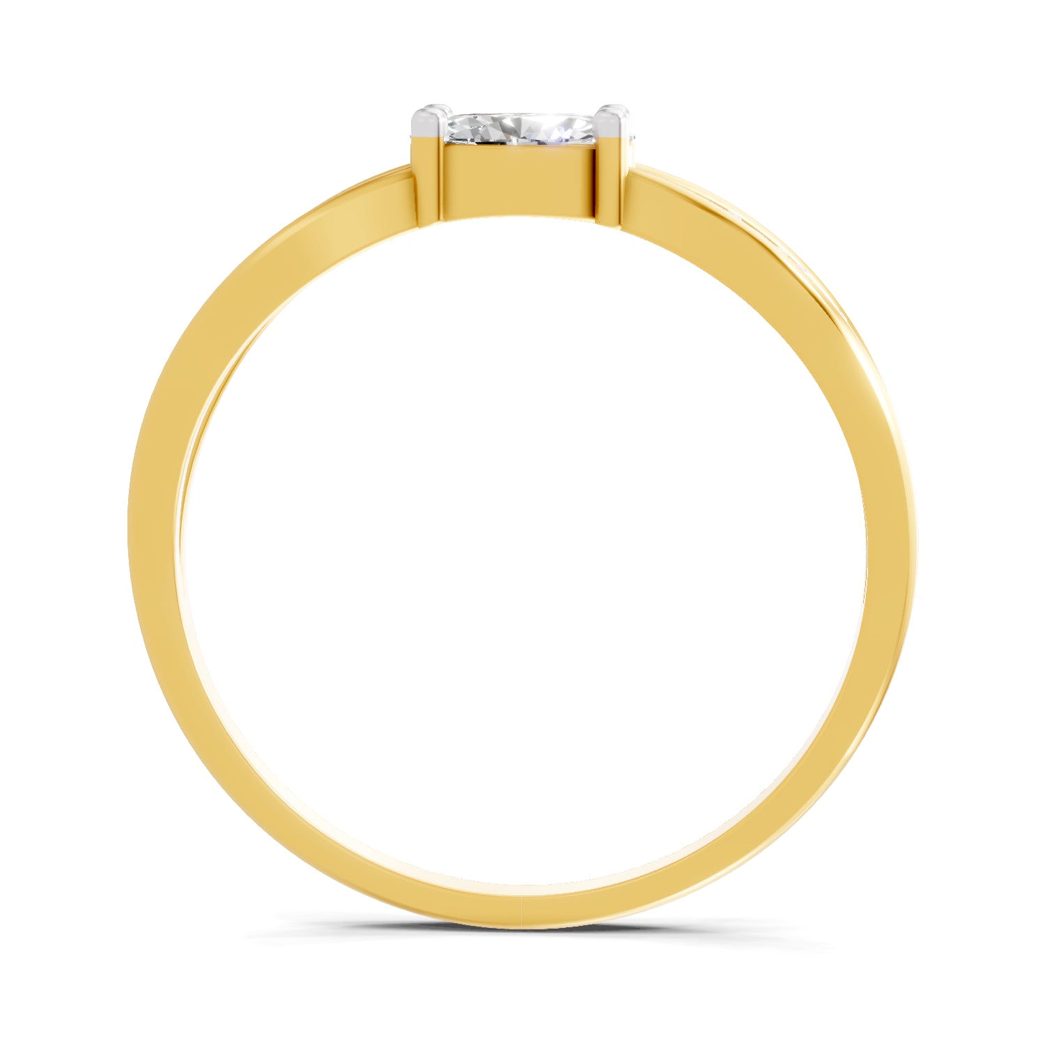 0.45 Carat Oval & Round Shape Diamond Solitaire Ring | 14K Yellow Gold