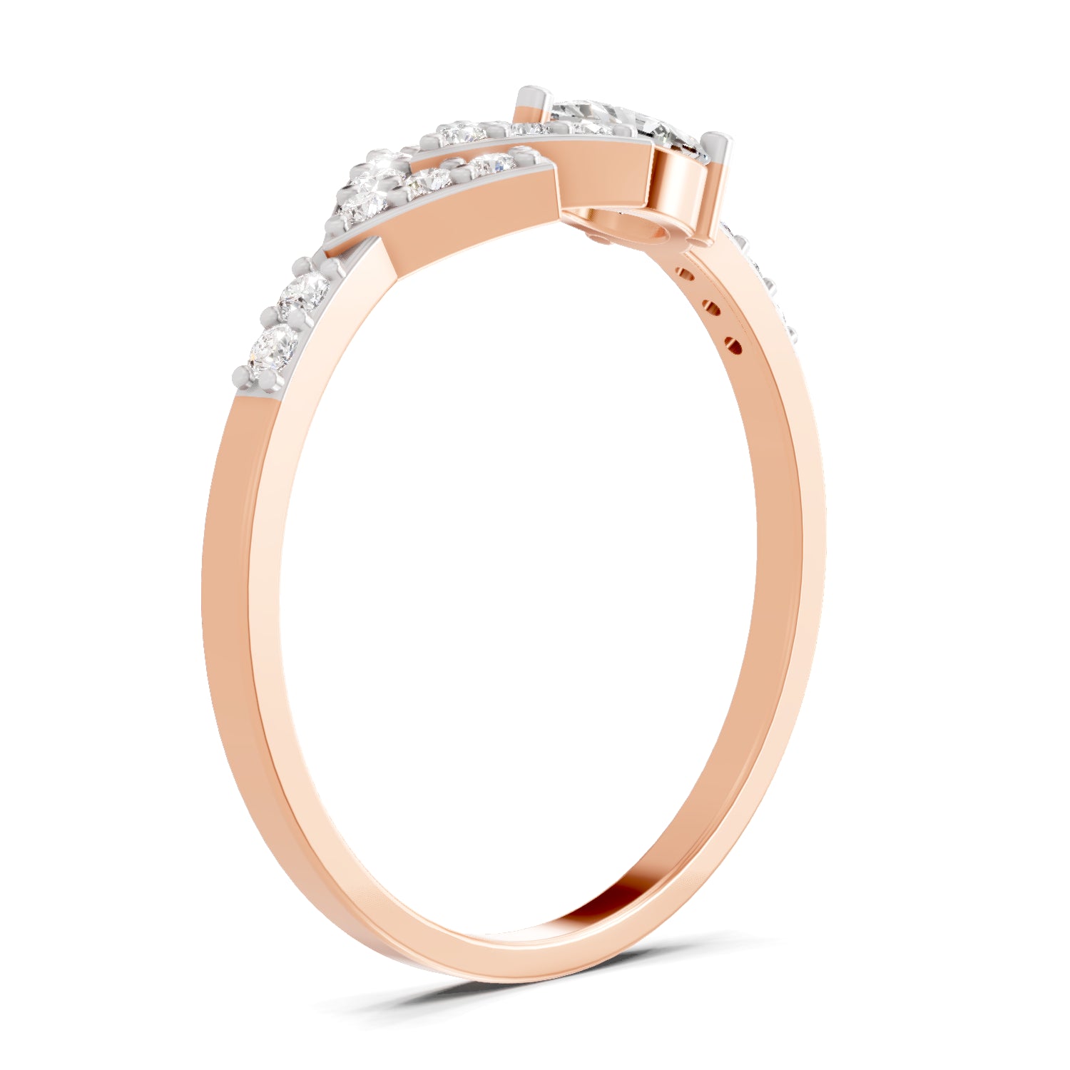 0.46 Carat Pear & Round Shape Diamond Solitaire Ring | 14K Rose Gold