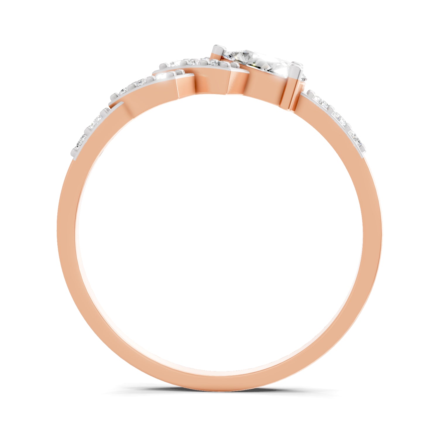 0.46 Carat Pear & Round Shape Diamond Solitaire Ring | 14K Rose Gold
