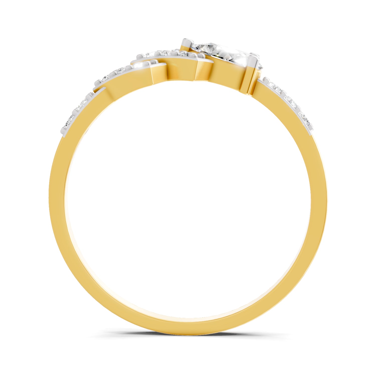 0.46 Carat Pear & Round Shape Diamond Solitaire Ring | 14K Yellow Gold