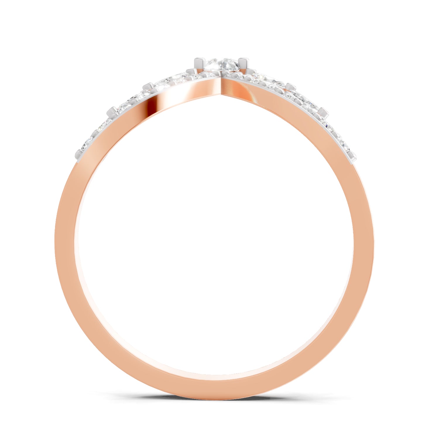 0.48 Carat Pear, Marquise & Round Shape Diamond Chevron Ring | 14K Rose Gold