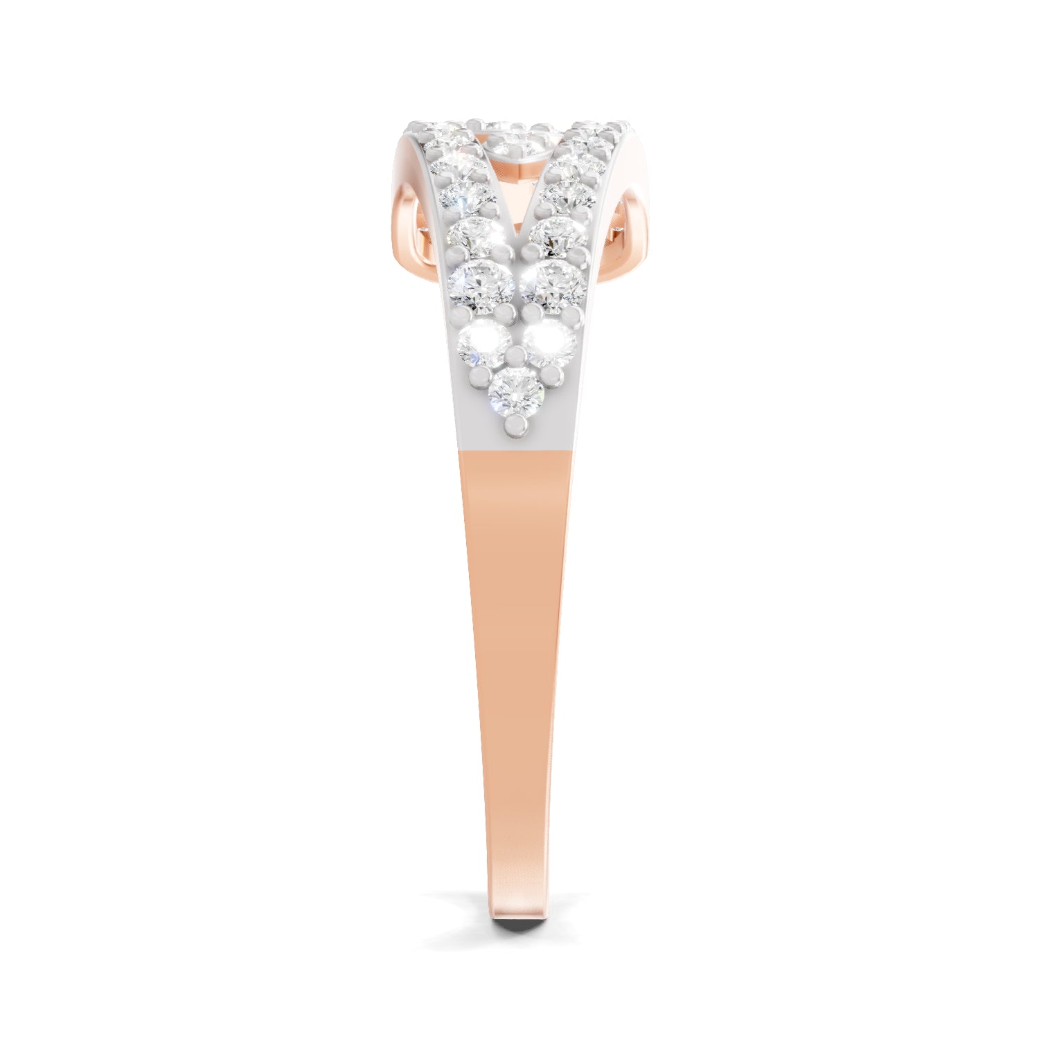 0.49 Carat Round Shape Diamond Cluster Ring | 14K Rose Gold