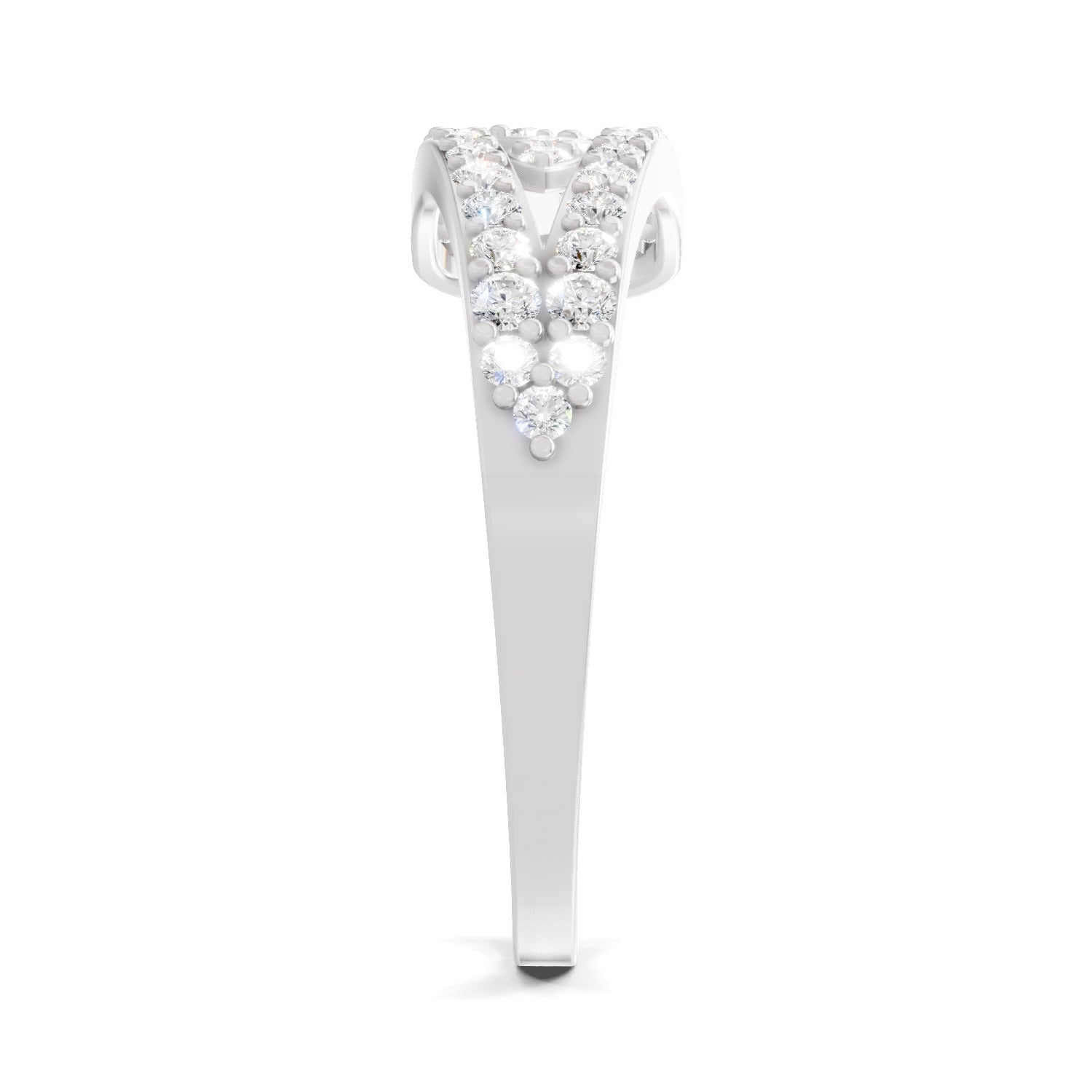 0.49 Carat Round Shape Diamond Cluster Ring | 14K White Gold