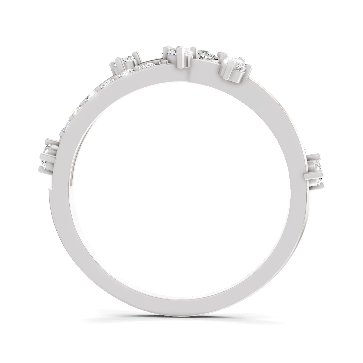 0.58 Carat Pear & Round Shape Diamond Multi-Row Bypass Ring | 14K White Gold