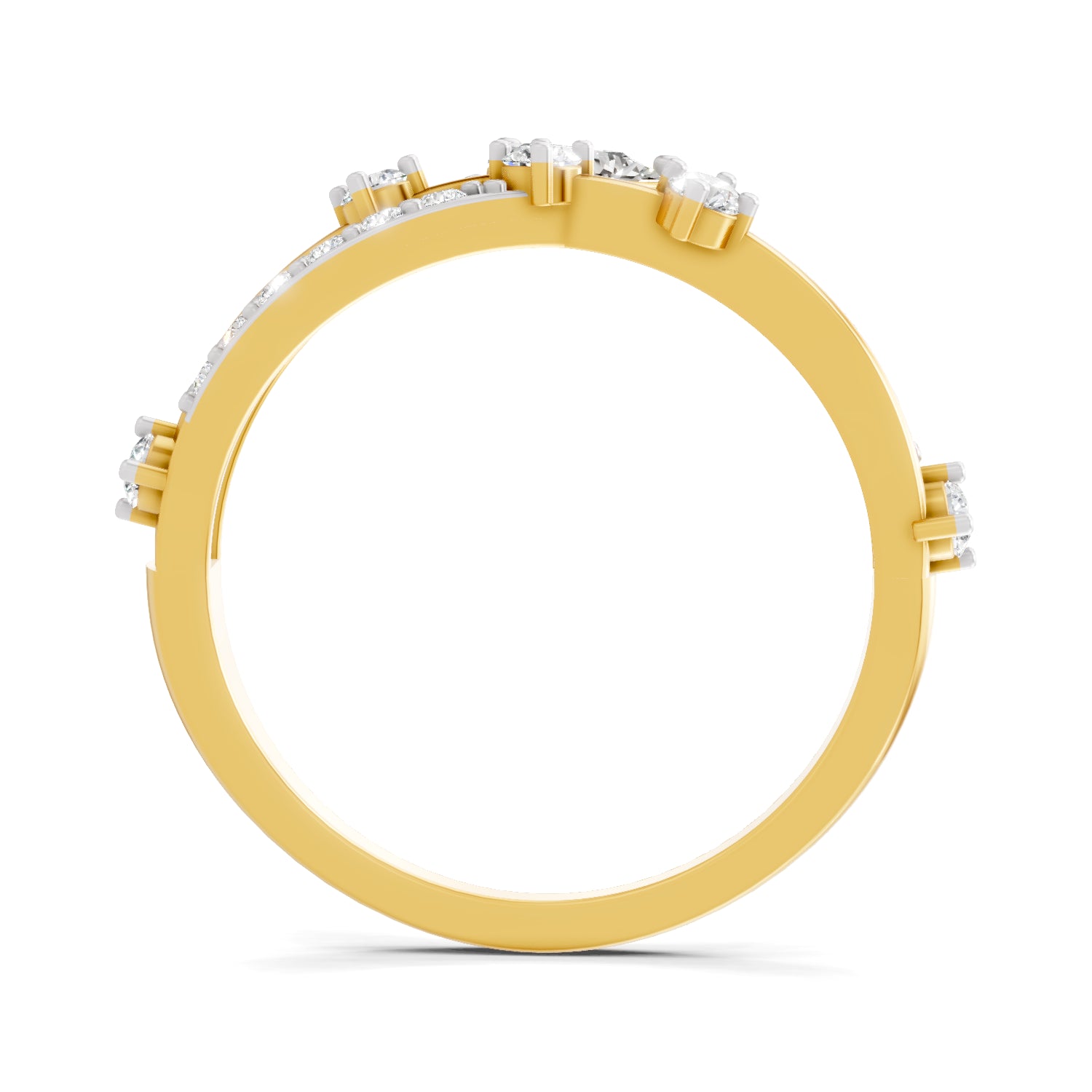 0.58 Carat Pear & Round Shape Diamond Multi-Row Bypass Ring | 14K Yellow Gold