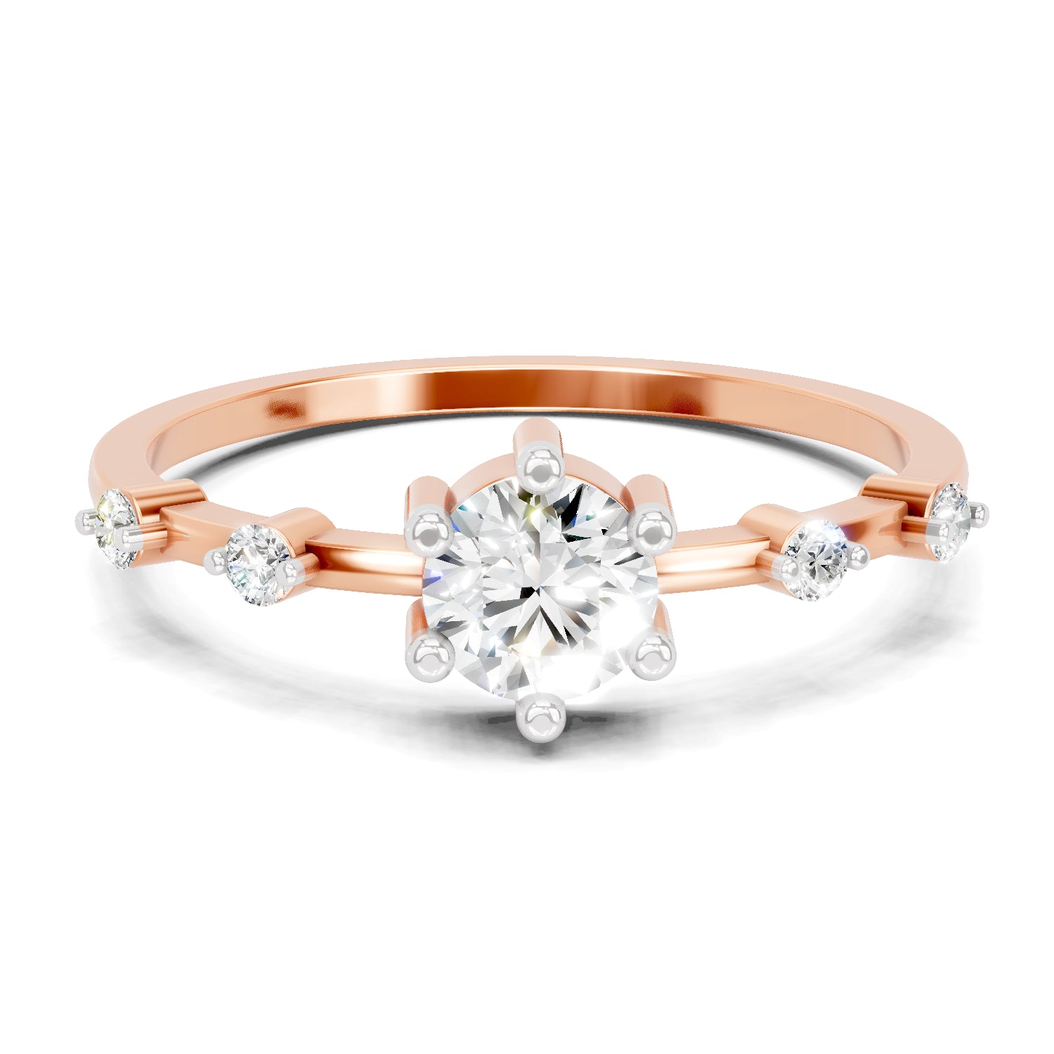 0.44 Carat Round Shape Diamond Solitaire Ring | 14K Rose Gold