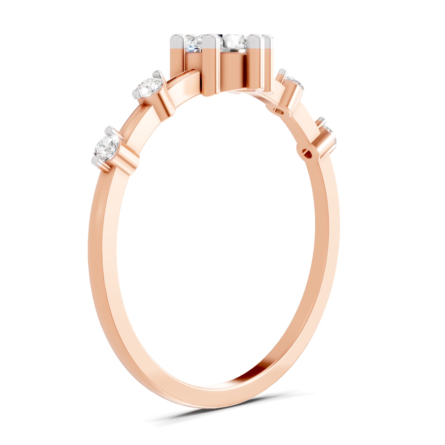 0.44 Carat Round Shape Diamond Solitaire Ring | 14K Rose Gold