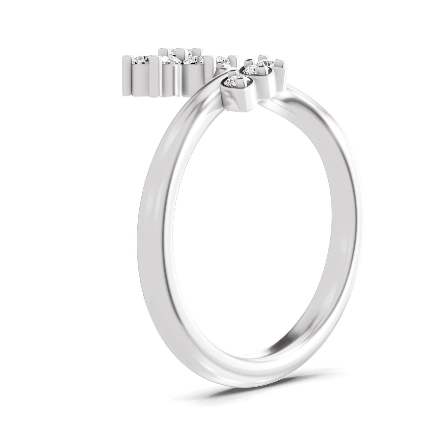 Sparkles Lab Grown Diamond 0.18 Floral Cluster Head Ring| 14K White Gold