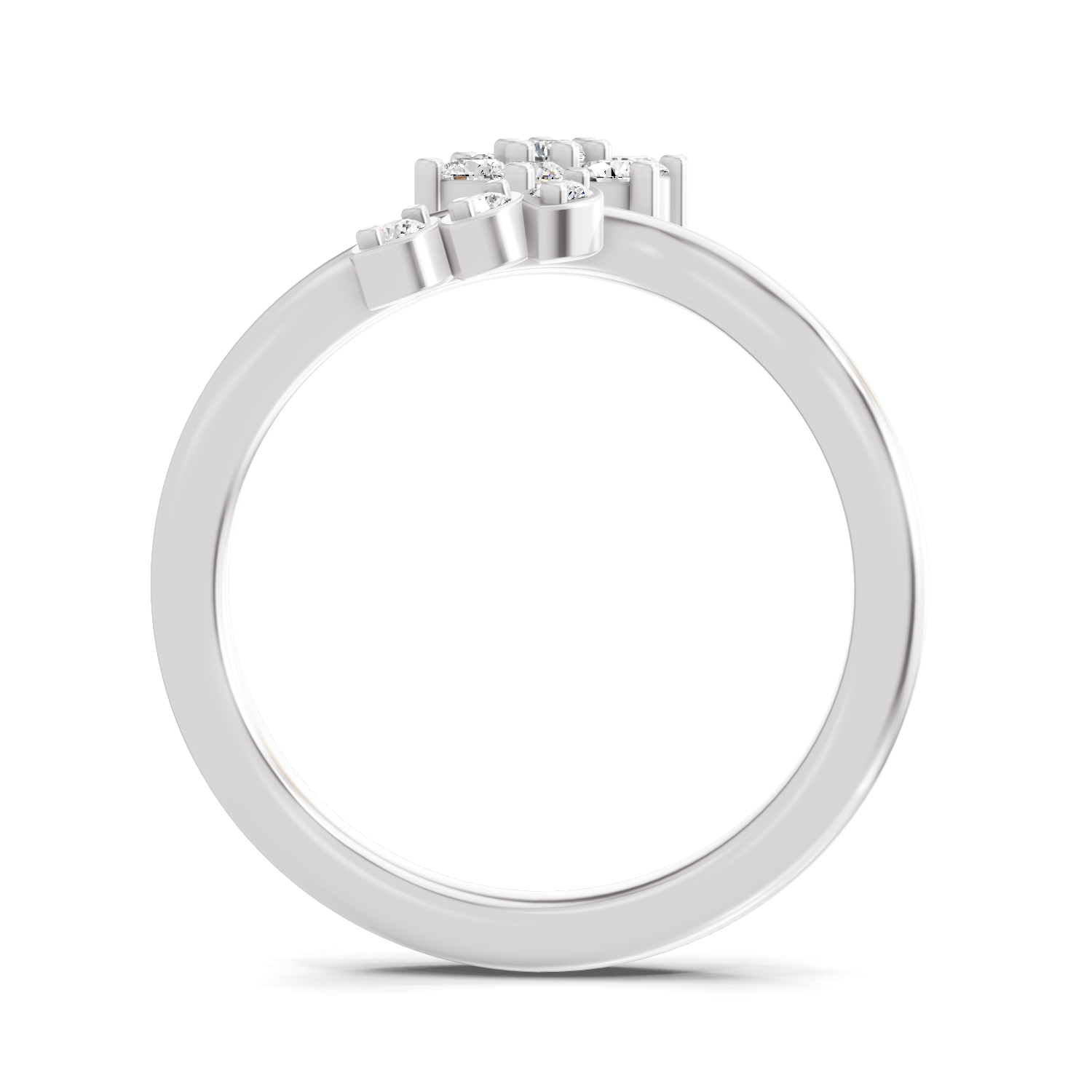 Sparkles Lab Grown Diamond 0.18 Floral Cluster Head Ring| 14K White Gold