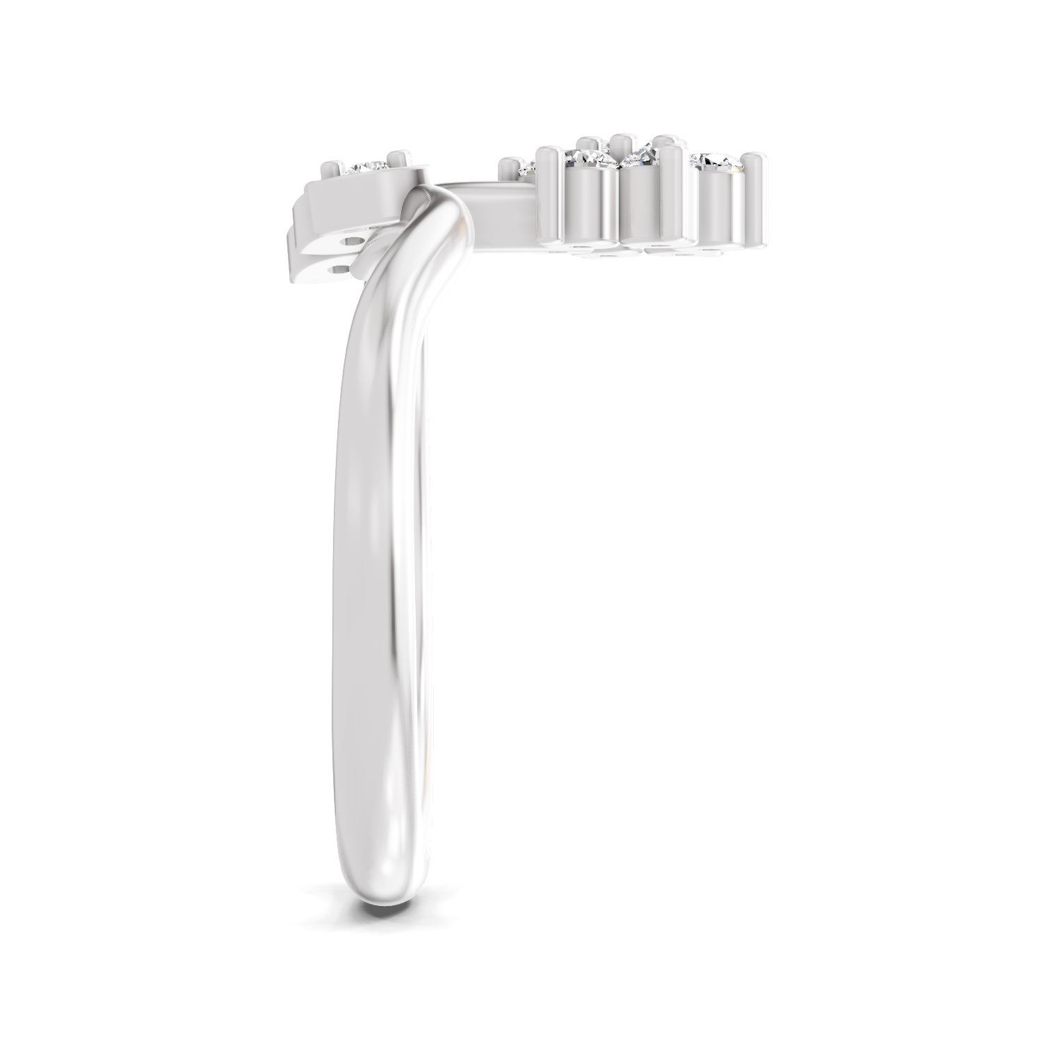 Sparkles Lab Grown Diamond 0.18 Floral Cluster Head Ring| 14K White Gold