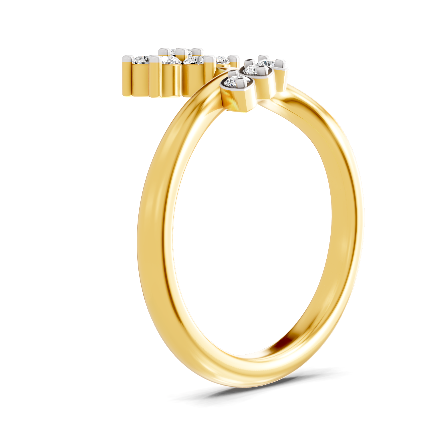 Sparkles Lab Grown Diamond 0.18 Floral Cluster Head Ring| 14K Yellow Gold