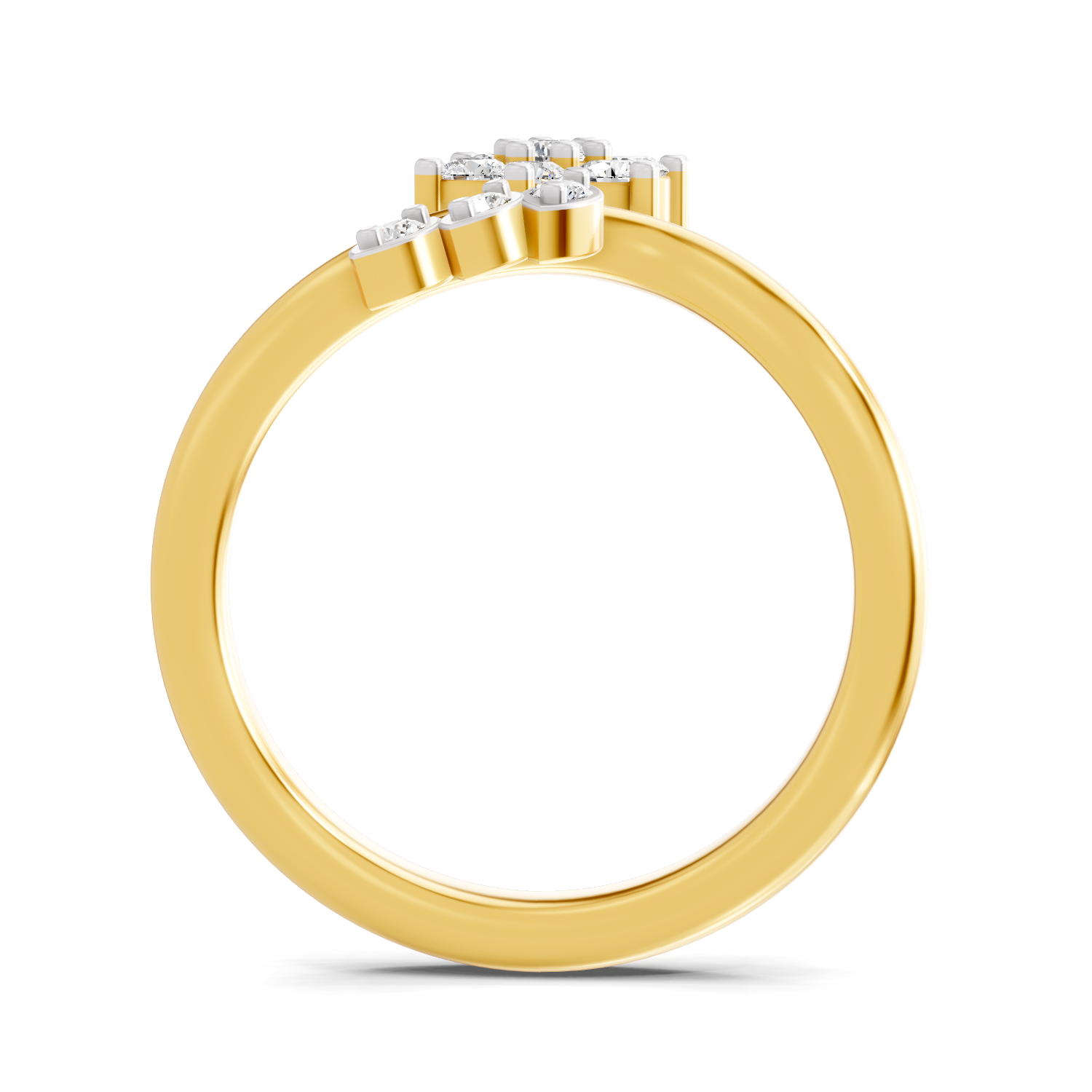 Sparkles Lab Grown Diamond 0.18 Floral Cluster Head Ring| 14K Yellow Gold