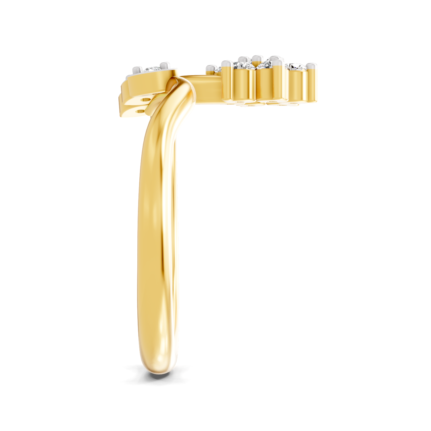 Sparkles Lab Grown Diamond 0.18 Floral Cluster Head Ring| 14K Yellow Gold