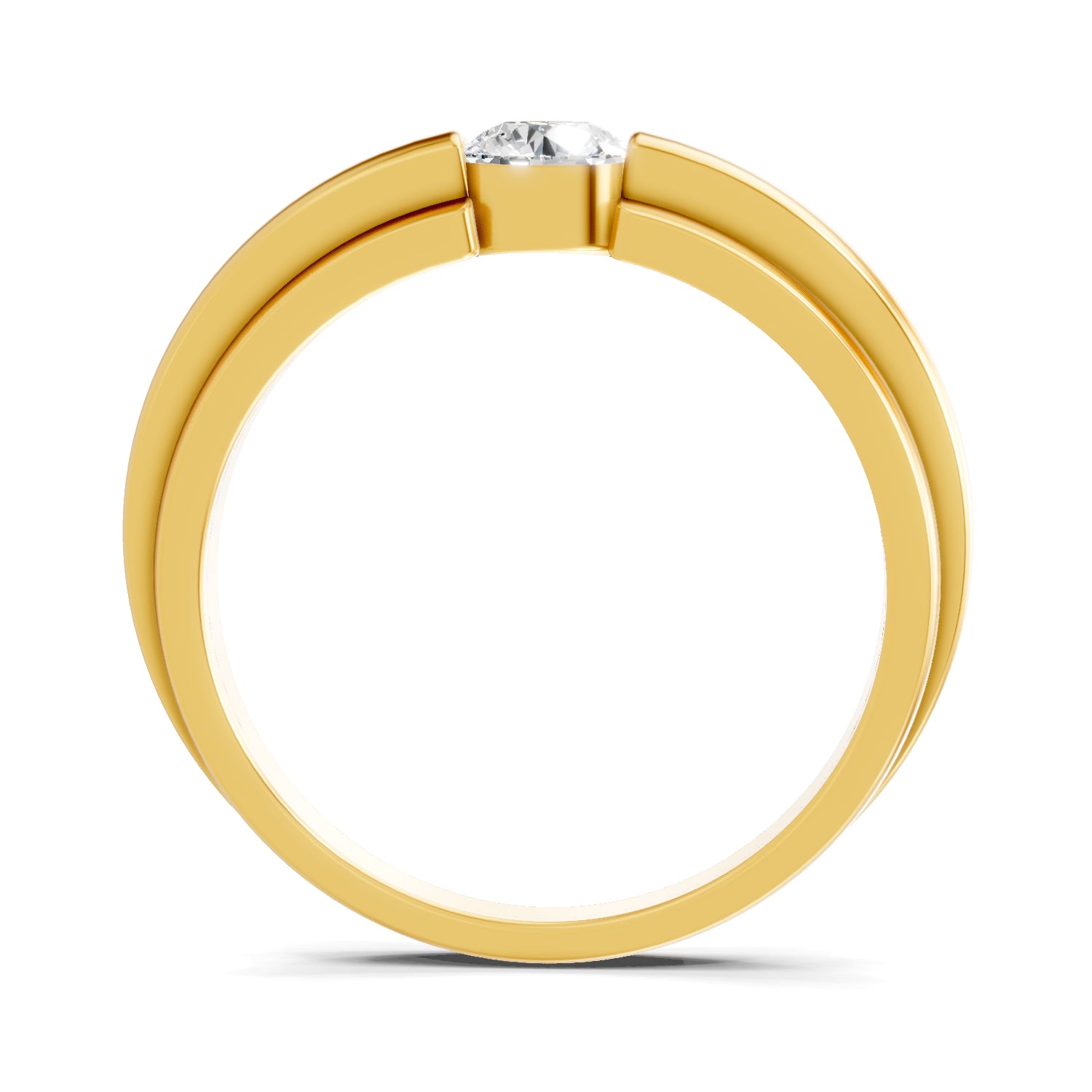 0.4 Carat  | 925 Sterling Silver Gold Plated Solitaire Ring