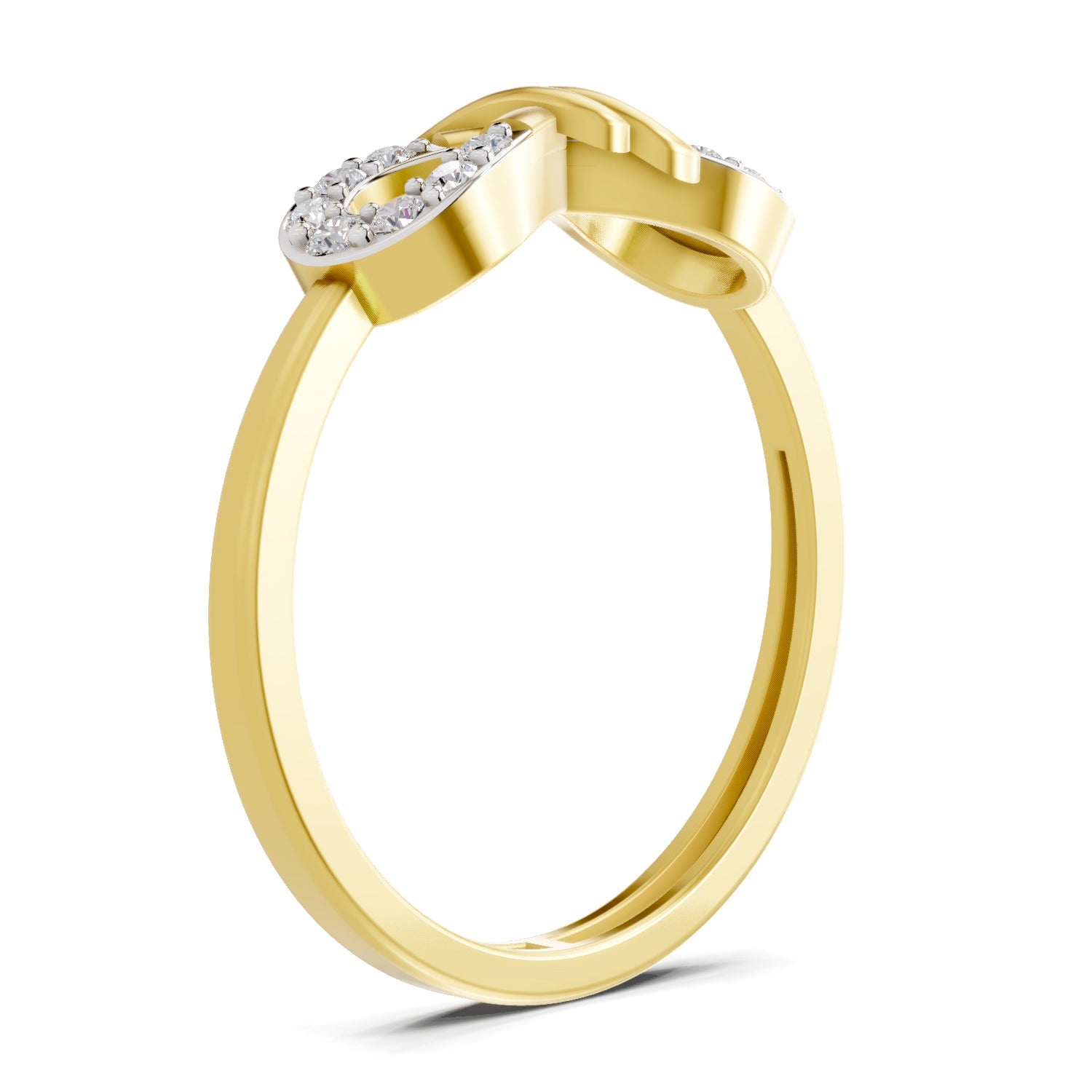 0.16 Ct Round Shape | 925 Sterling Silver Gold Plated Infinity Ring