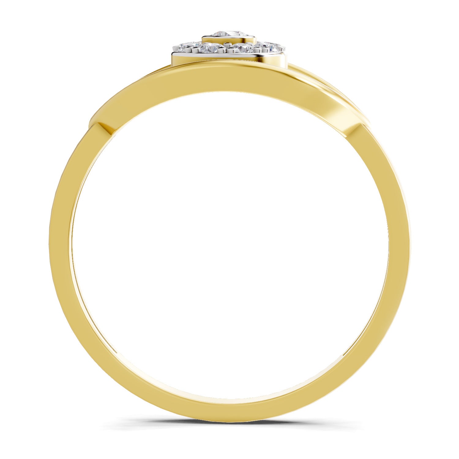 0.15 Ct Round Shape | 925 Sterling Silver Gold Plated Evil Eye Ring