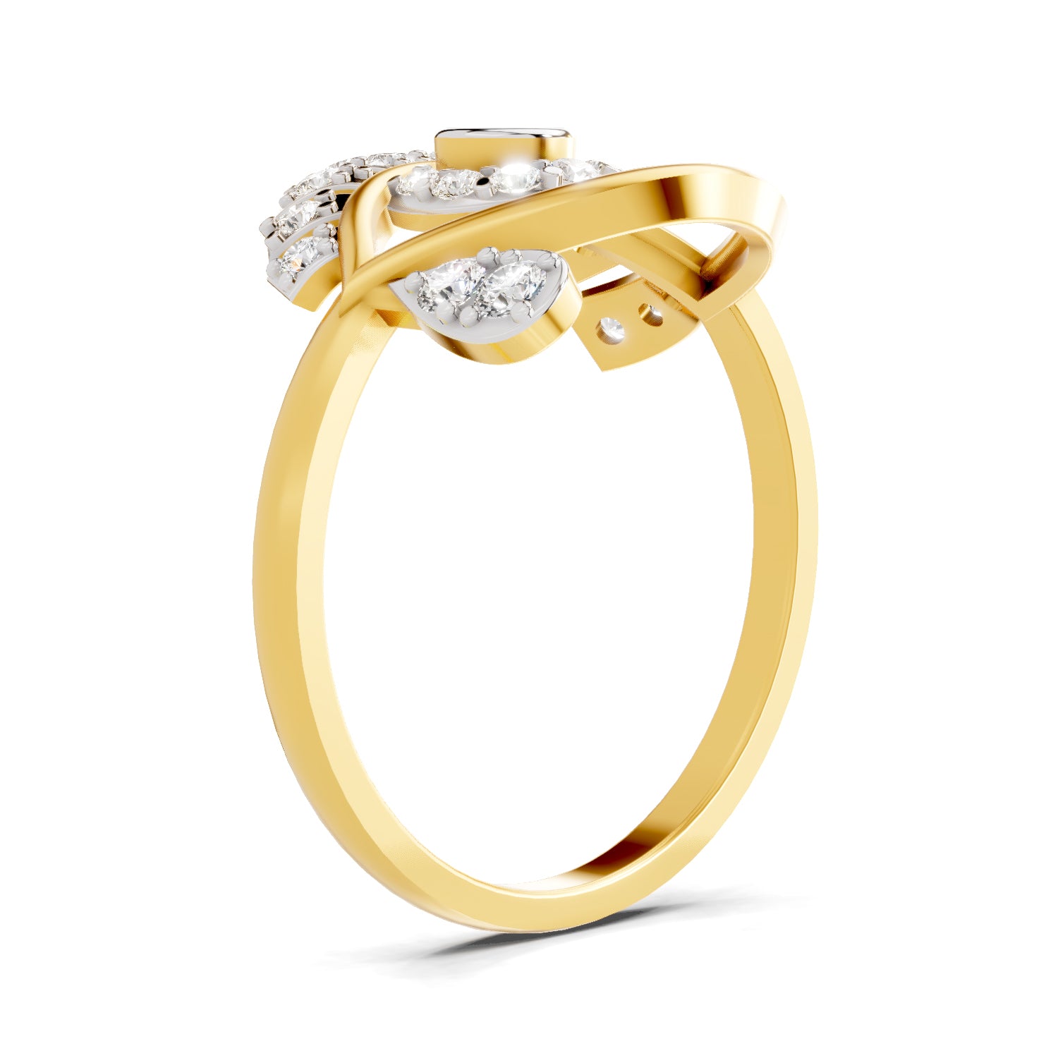 0.4 Carat  | 925 Sterling Silver Gold Plated Evil Eye Ring