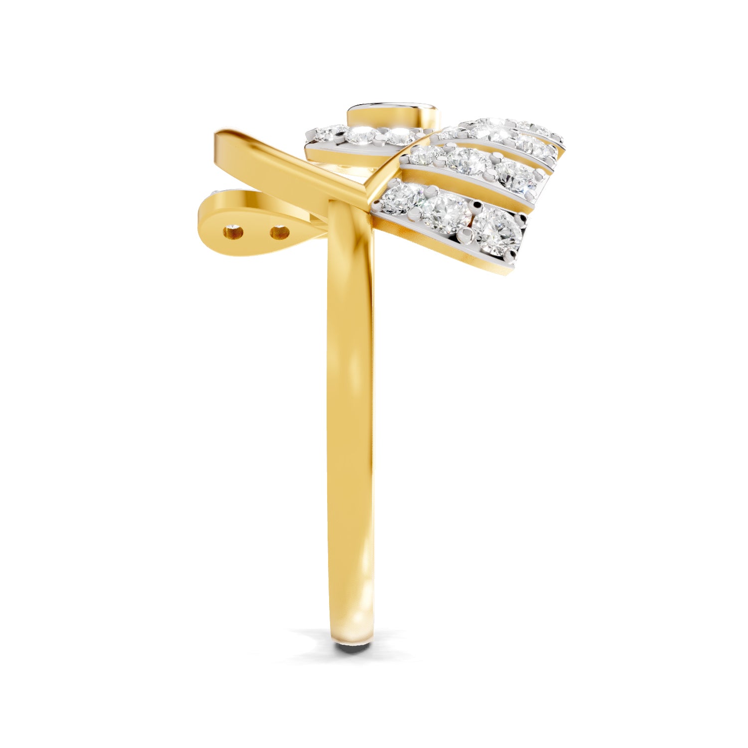 0.4 Carat  | 925 Sterling Silver Gold Plated Evil Eye Ring