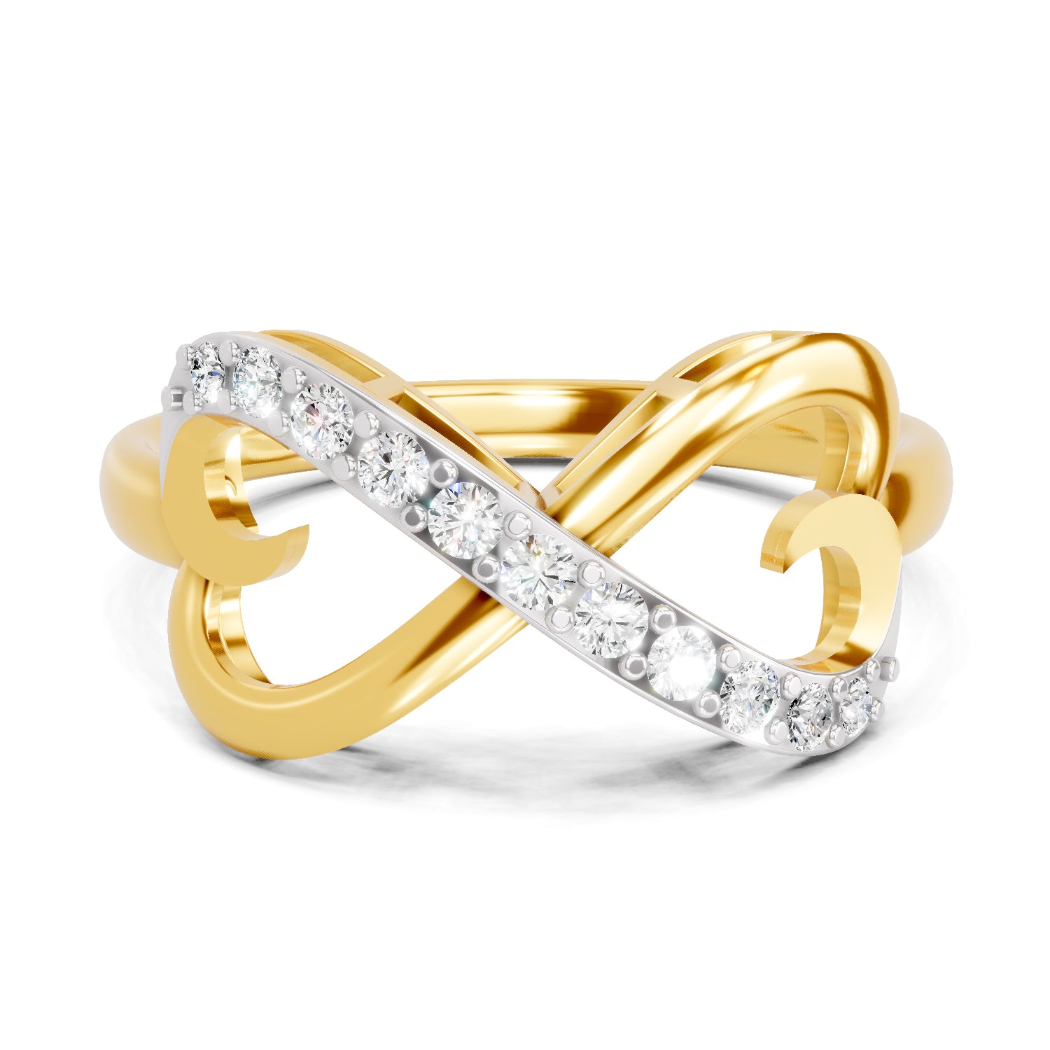 0.17 Carat  | 925 Sterling Silver Gold Plated Infinity Ring