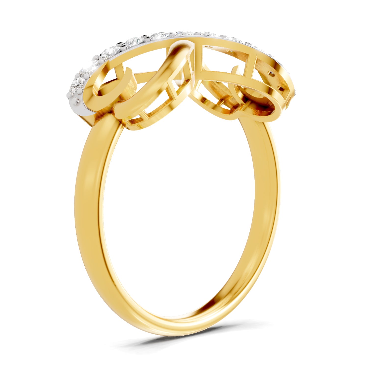 0.17 Carat  | 925 Sterling Silver Gold Plated Infinity Ring