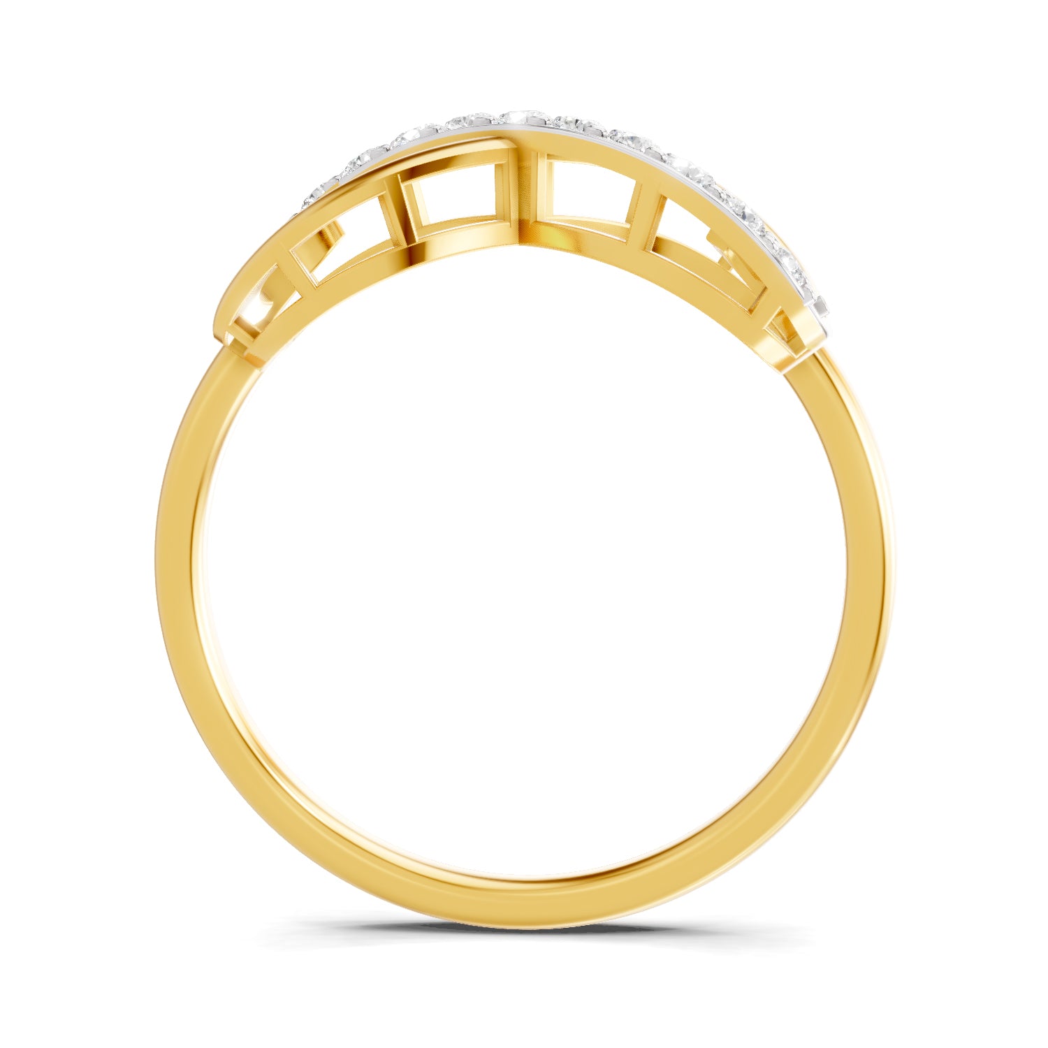 0.17 Carat  | 925 Sterling Silver Gold Plated Infinity Ring