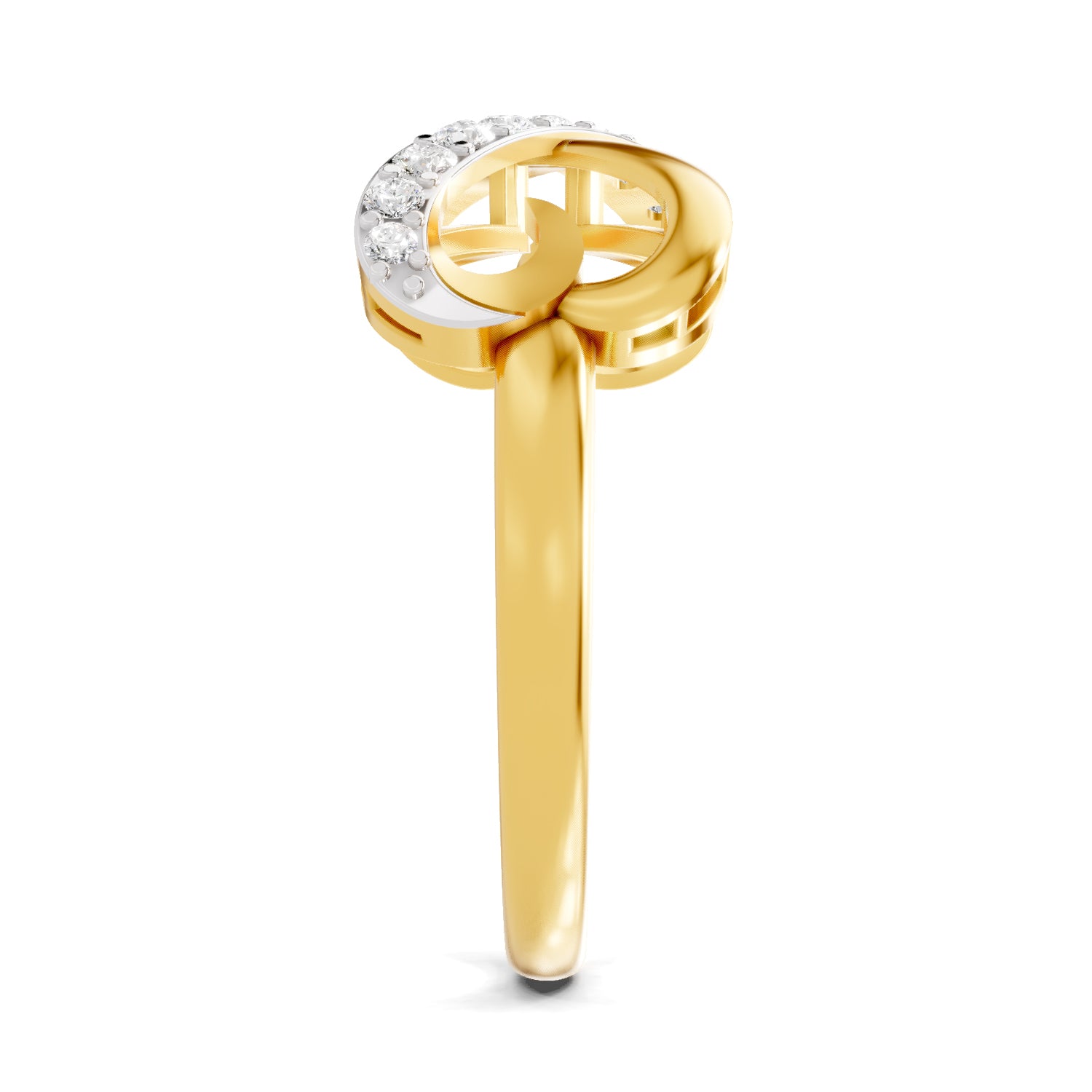 0.17 Carat  | 925 Sterling Silver Gold Plated Infinity Ring