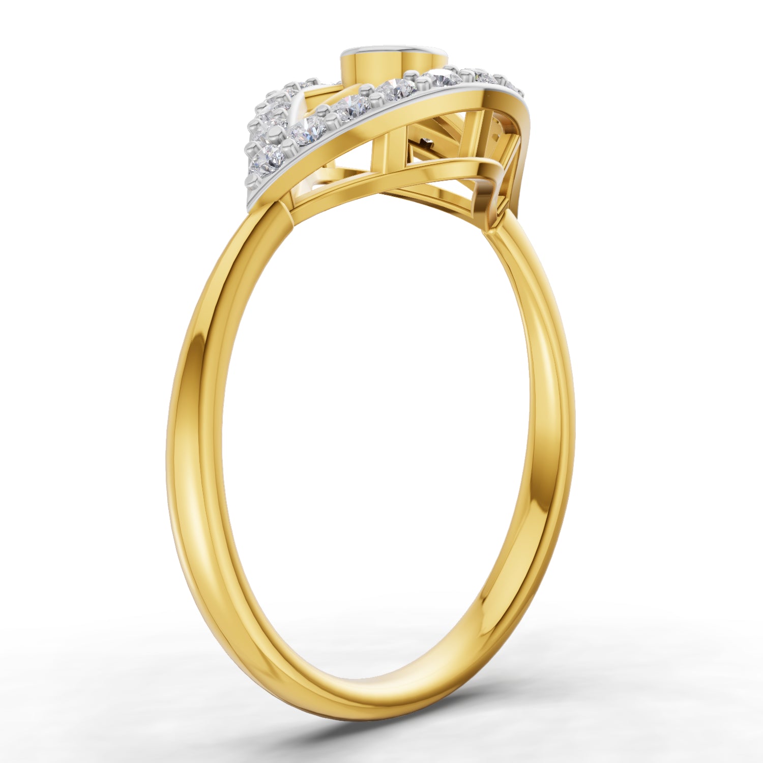 0.24 Carat  | 925 Sterling Silver Gold Plated Evil Eye Ring